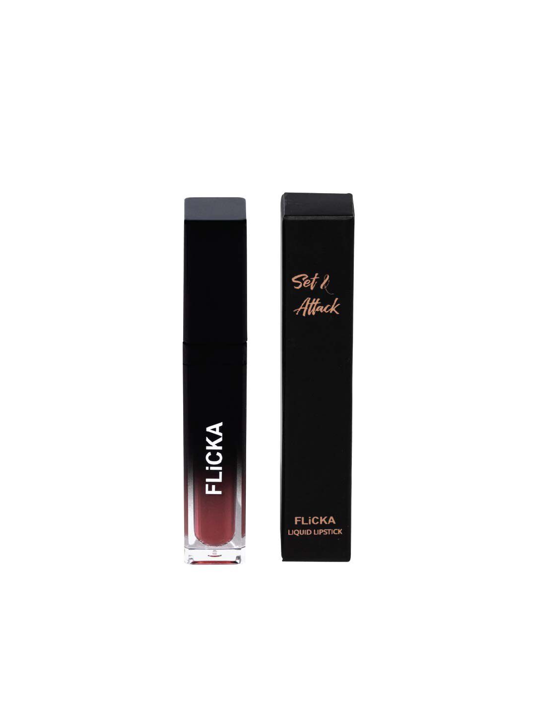 FLiCKA Set And Attack Liquid Matte Lipstick- 17 Morning Glaze Nude -7Ml Price in India