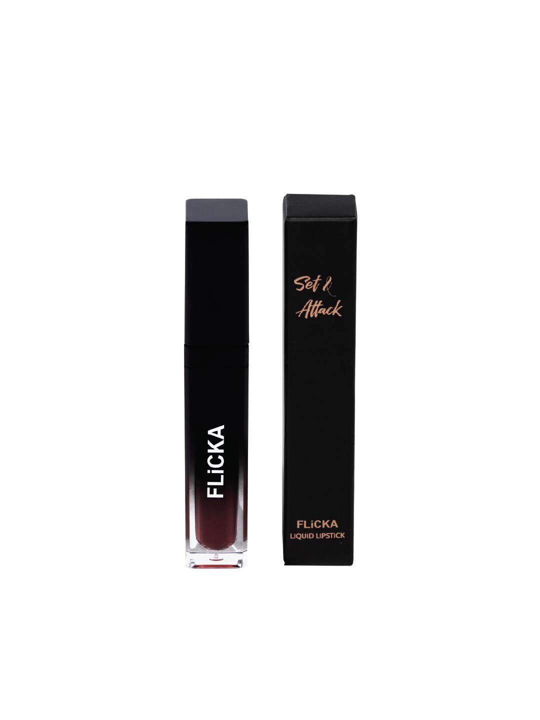 FLiCKA Set And Attack Liquid Matte Lipstick- 14 Dark Night -7Ml Price in India