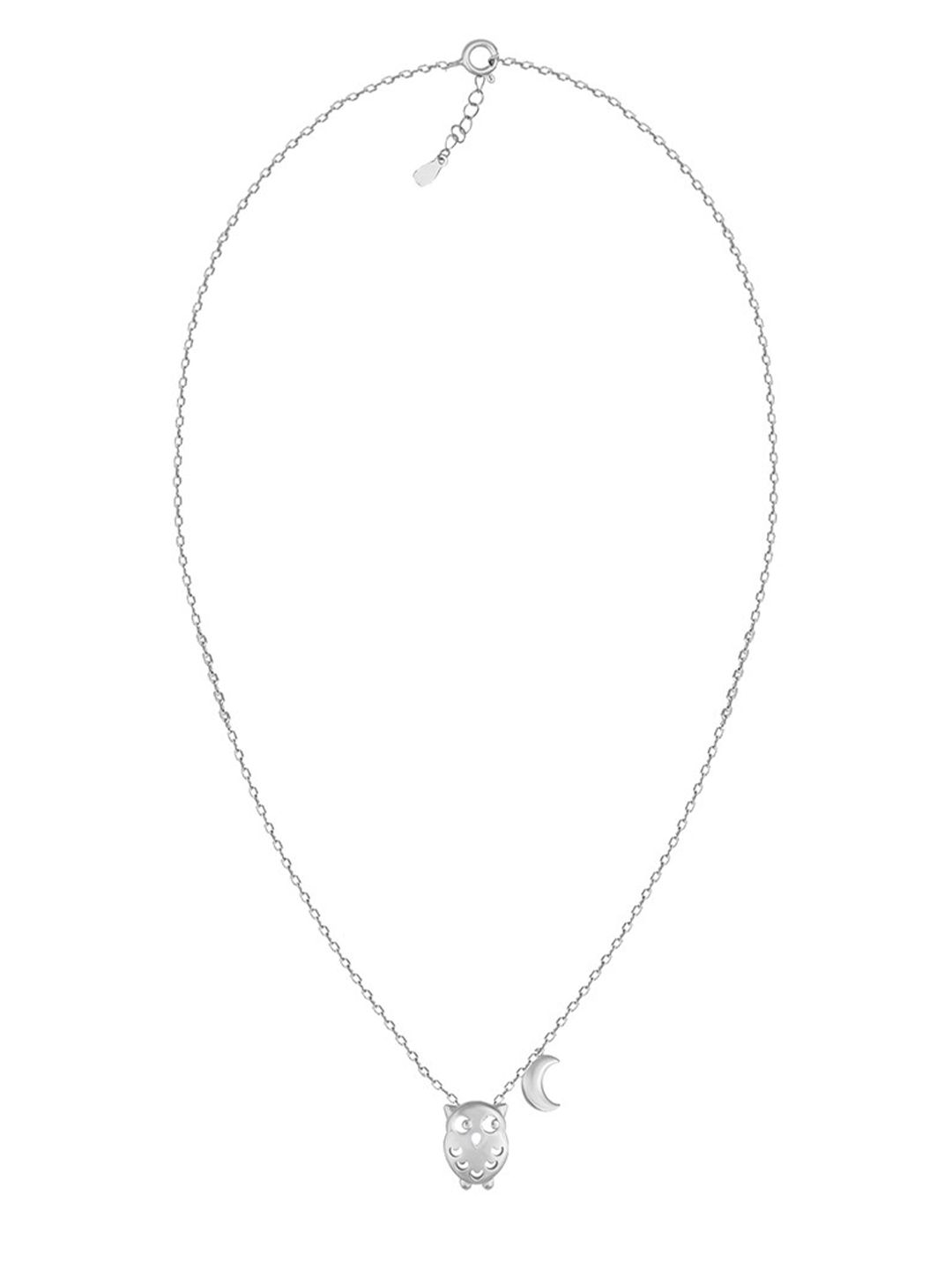 GIVA Silver-Toned Sterling Silver Rhodium-Plated Wanderers of The Night Necklace Price in India