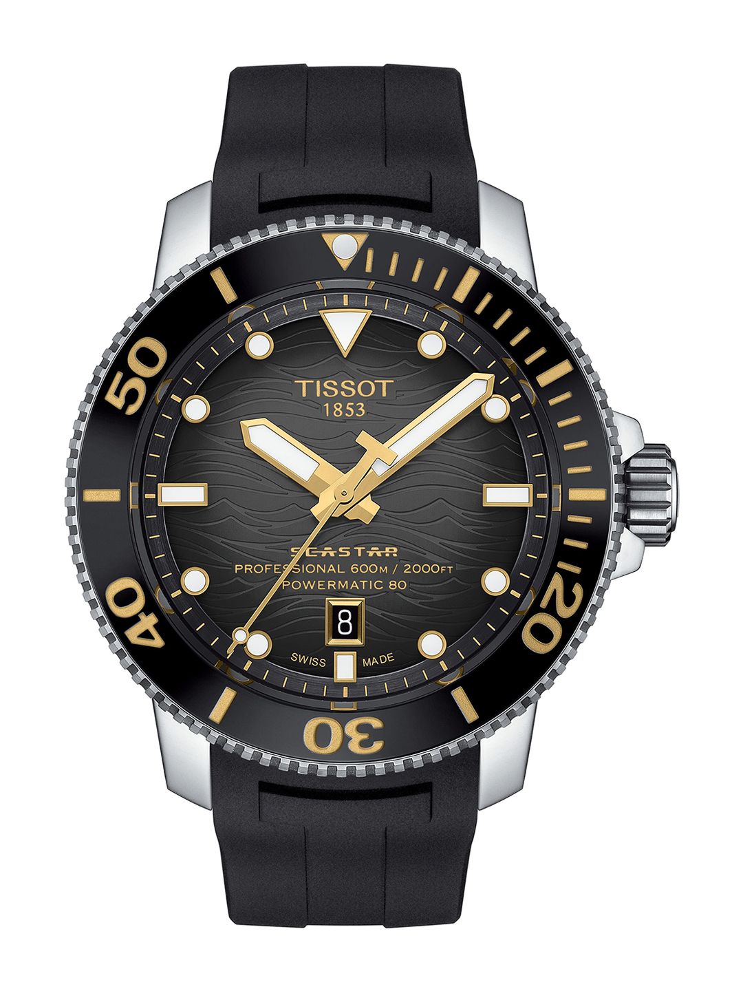 Buy TISSOT Men Black Dial & Textured Straps Analogue Automatic