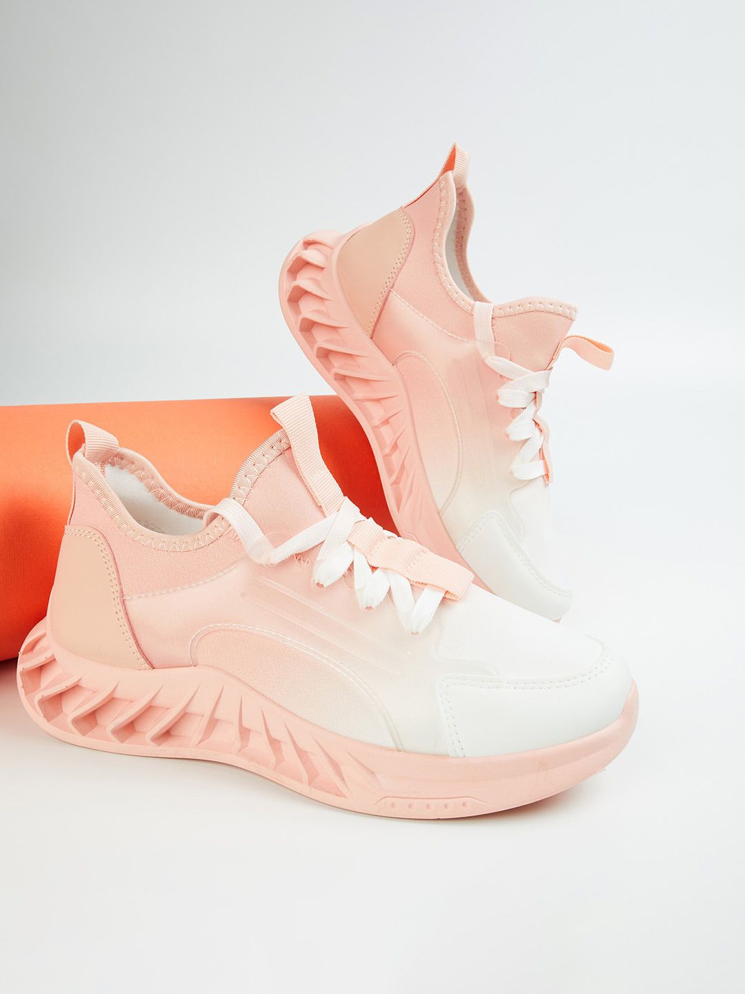 Ginger by Lifestyle Women Pink Textured Leather Sneakers Price in India