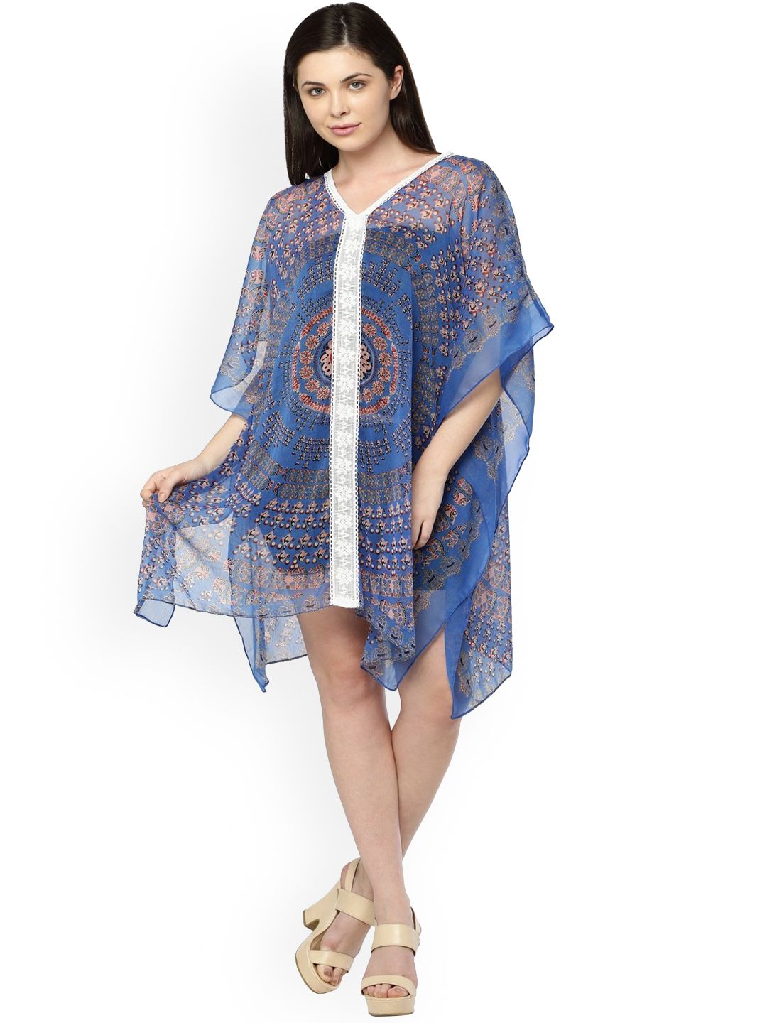Get Wrapped Women Multi Printed Beach Cover-up Swimwear Price in India