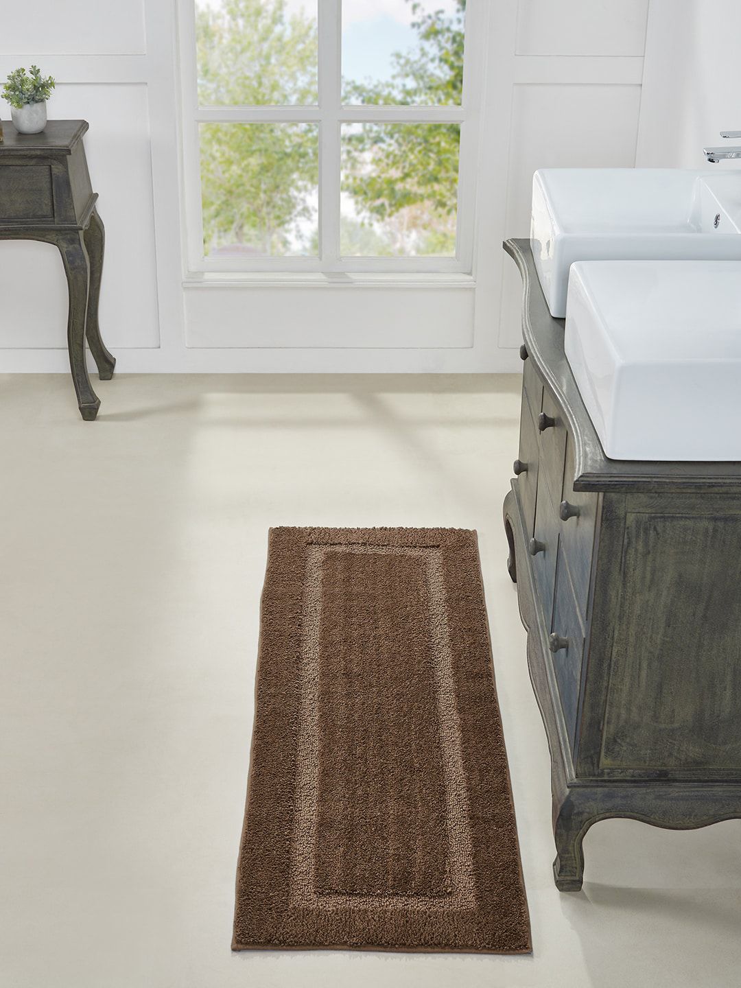 Pano Brown Race Track FRS 1600 GSM Bath Rug Price in India