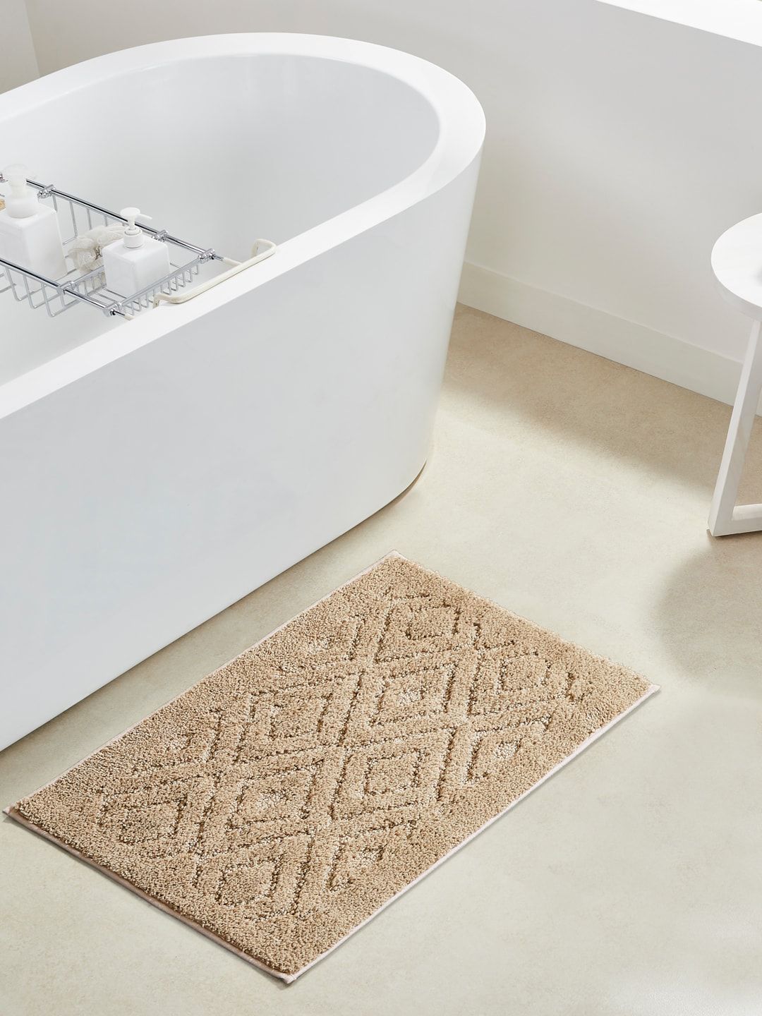 Pano Beige Solid 1600 GSM Bath Rug Price in India