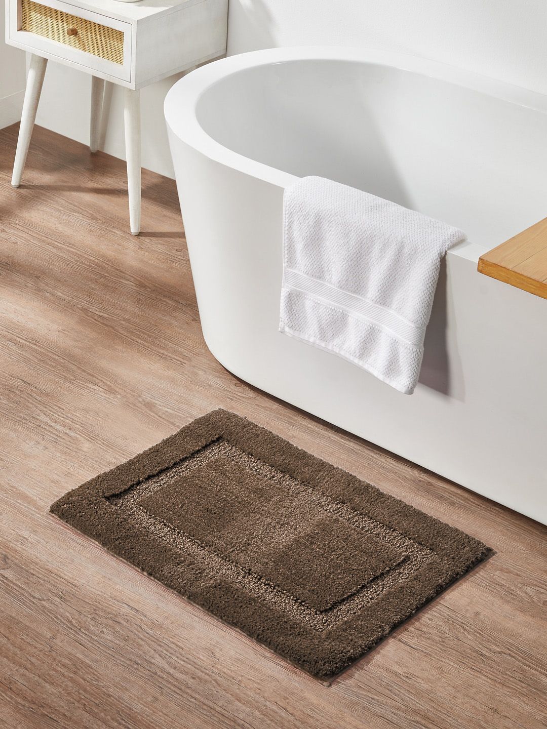 Pano Brown Solid Race Track FRS 1600 GSM Anti-Slip Bath Rugs Price in India