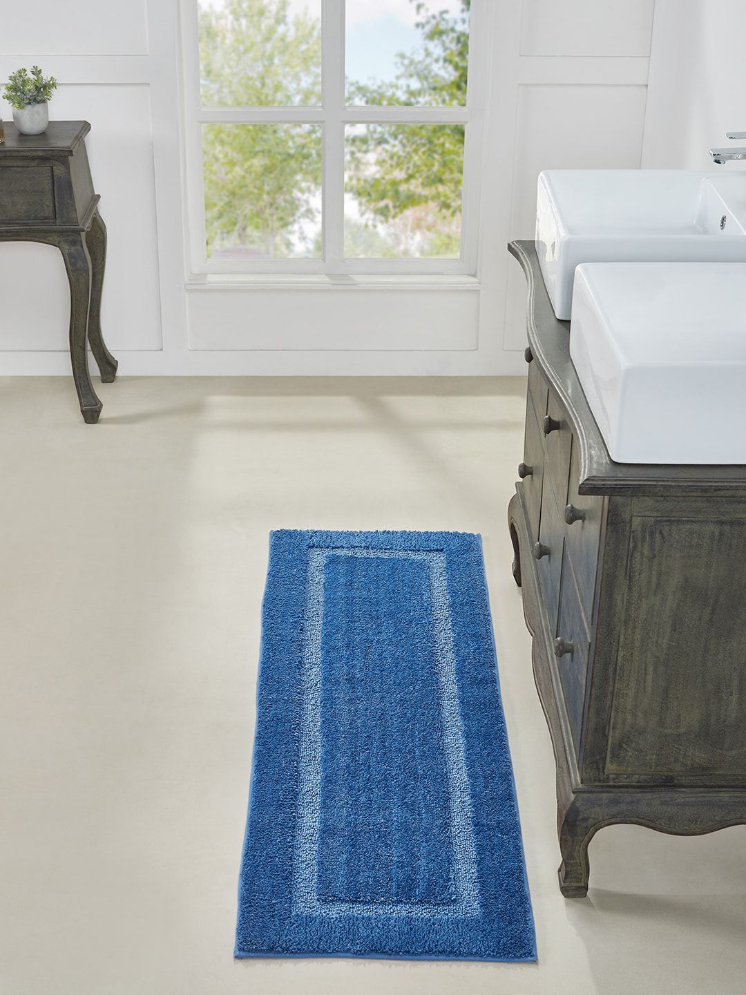 Pano Blue Solid Race Track 1600GSM FRS Bathmat Price in India