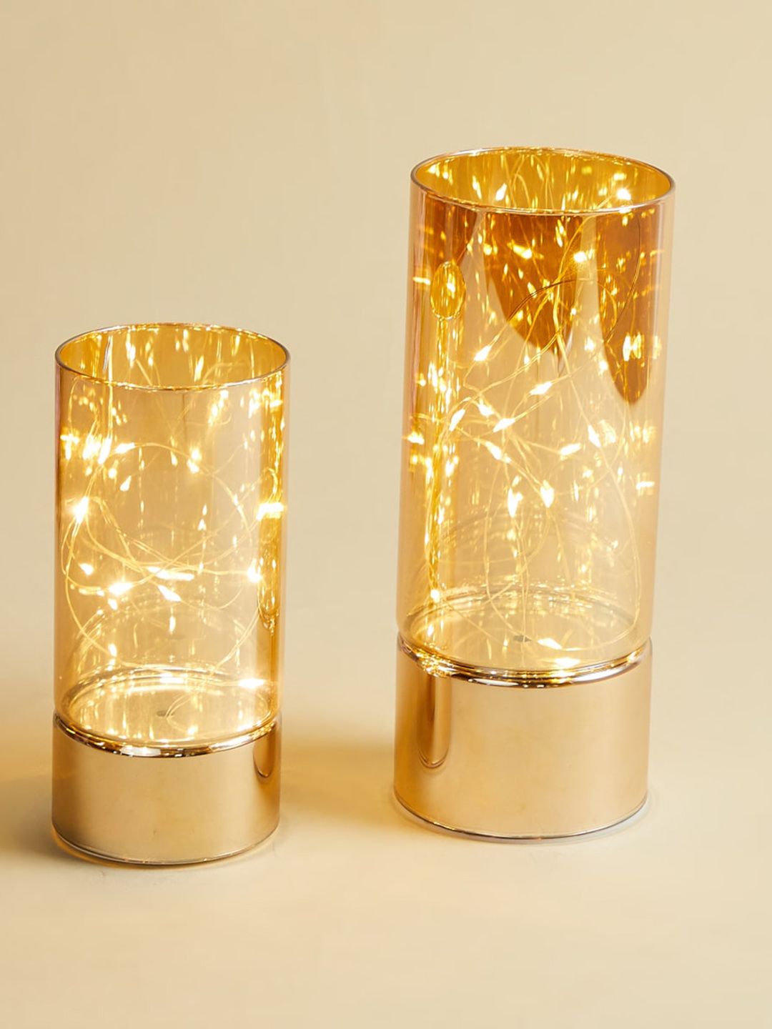 Home Centre Gold-Toned Glass Fairy Light Table Lamps Price in India