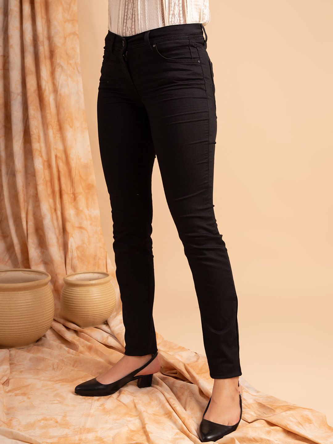 B Copenhagen Women Black Straight Fit Trousers Price in India