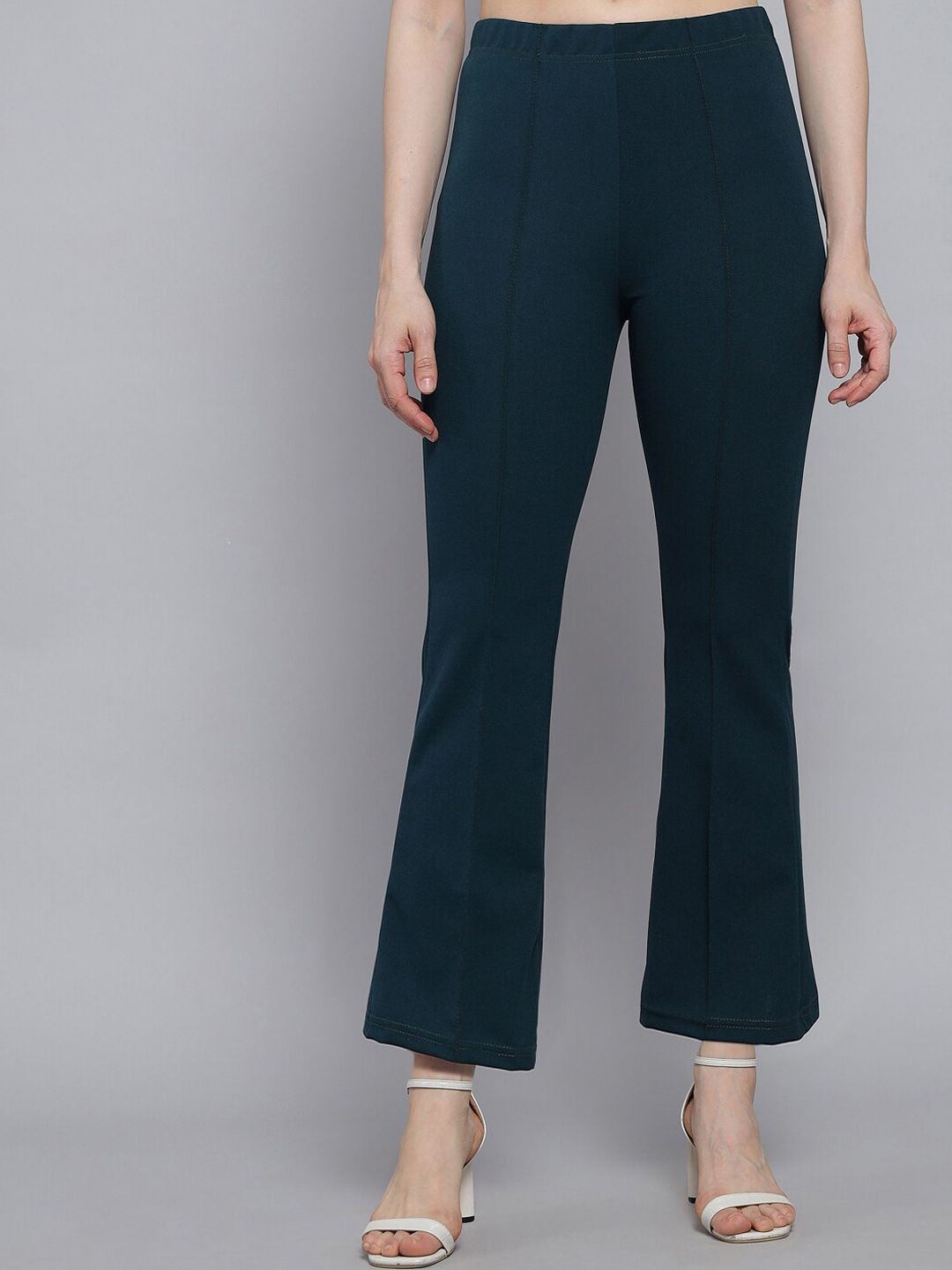 Q-rious Women Teal High-Rise Trousers Price in India