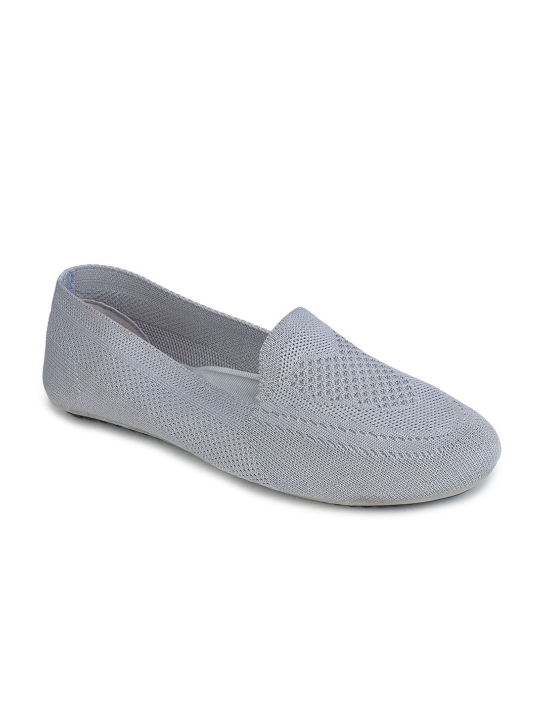 REFOAM Women Grey Woven Design Slip-On Sneakers Price in India