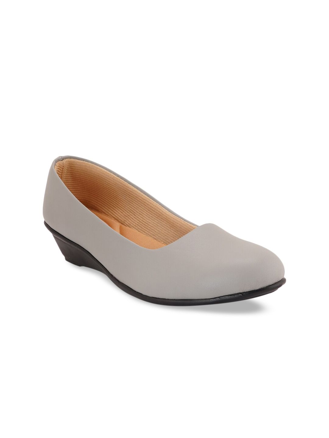 VAYONAA Women Grey PU Wedge Pumps Heels Price in India