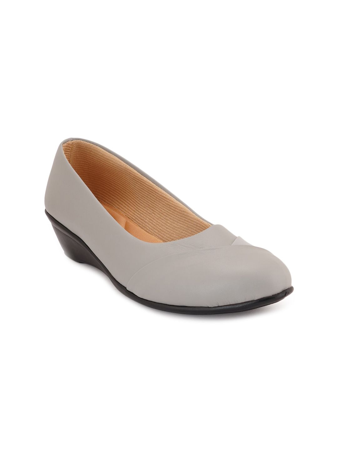 VAYONAA Women Grey PU Wedge Pumps Heels Price in India