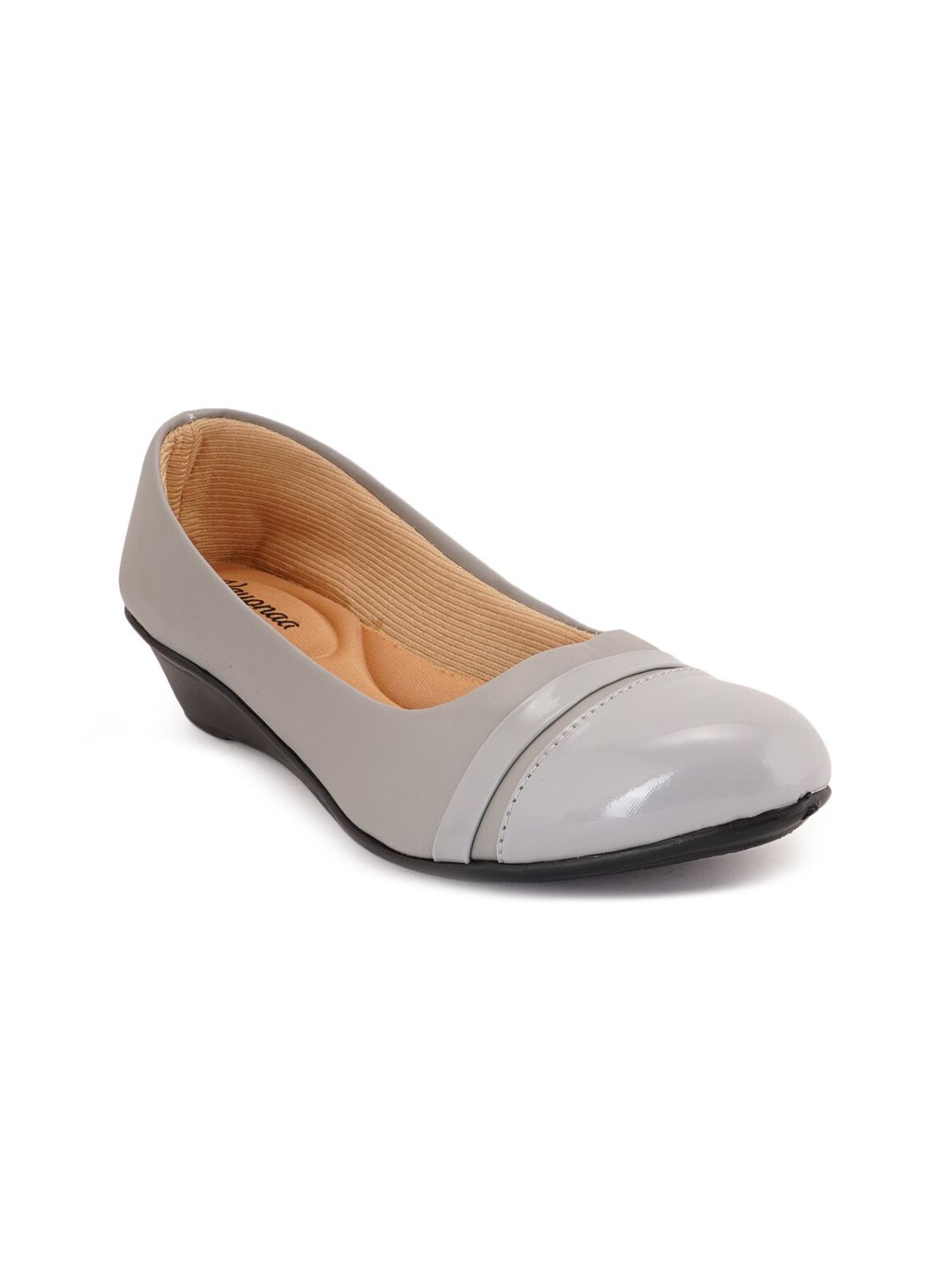 VAYONAA Women Grey PU Wedge Pumps Price in India