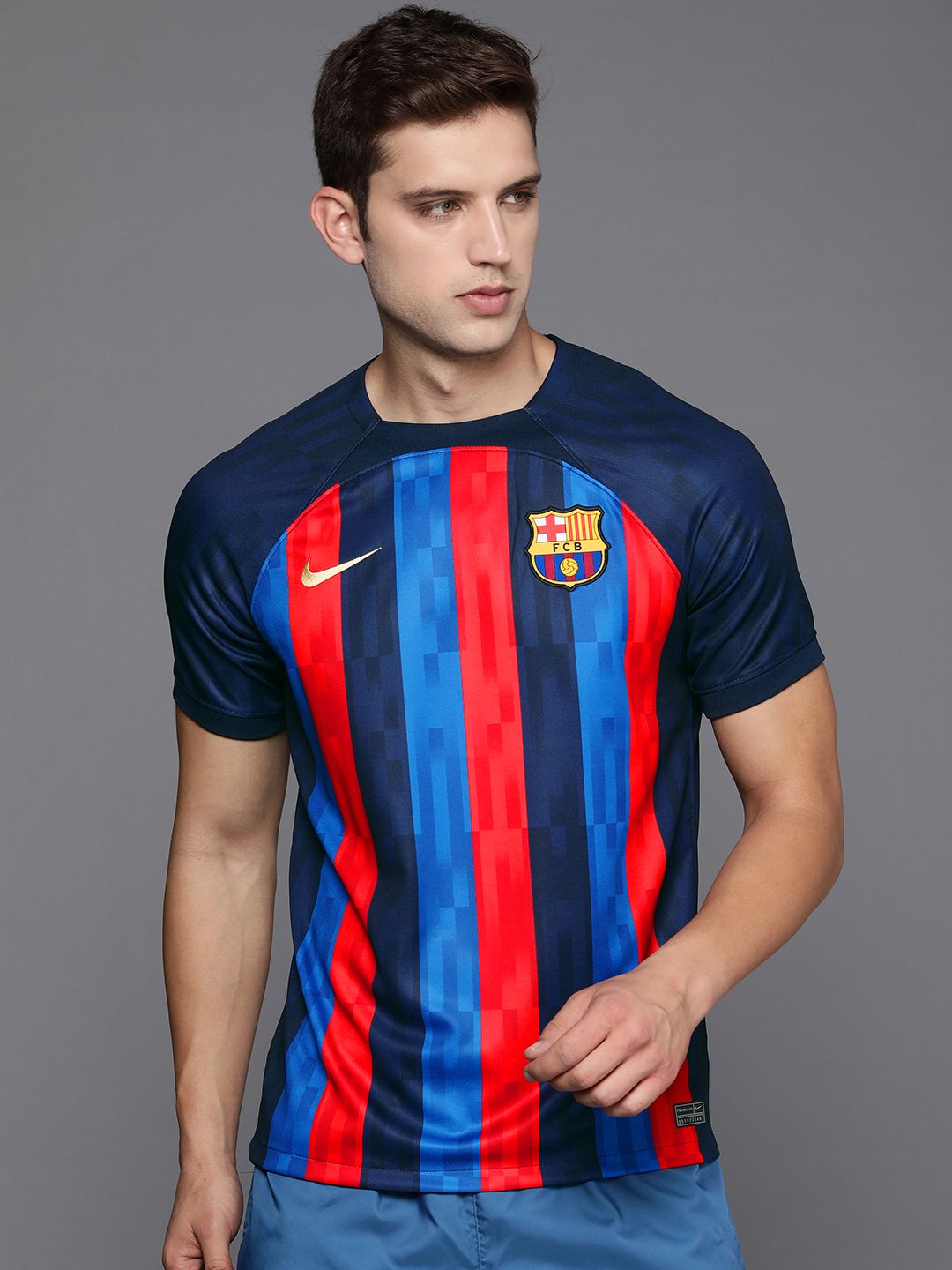 Buy Nike Men Blue & Red FC Barcelona Dri-FIT Jersey - Tshirts for