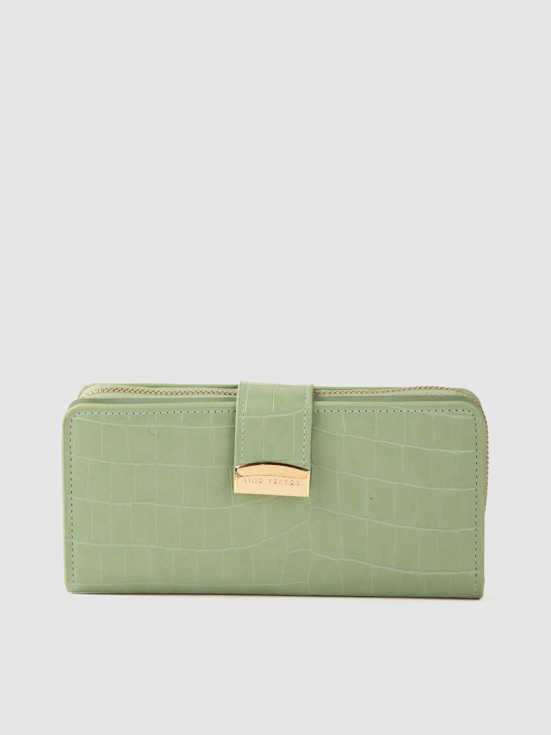 Lino Perros Women Green Textured PU Zip Around Wallet deal from myntra Lino Perros Women Green Textured PU Zip Around Wallet deal from myntra