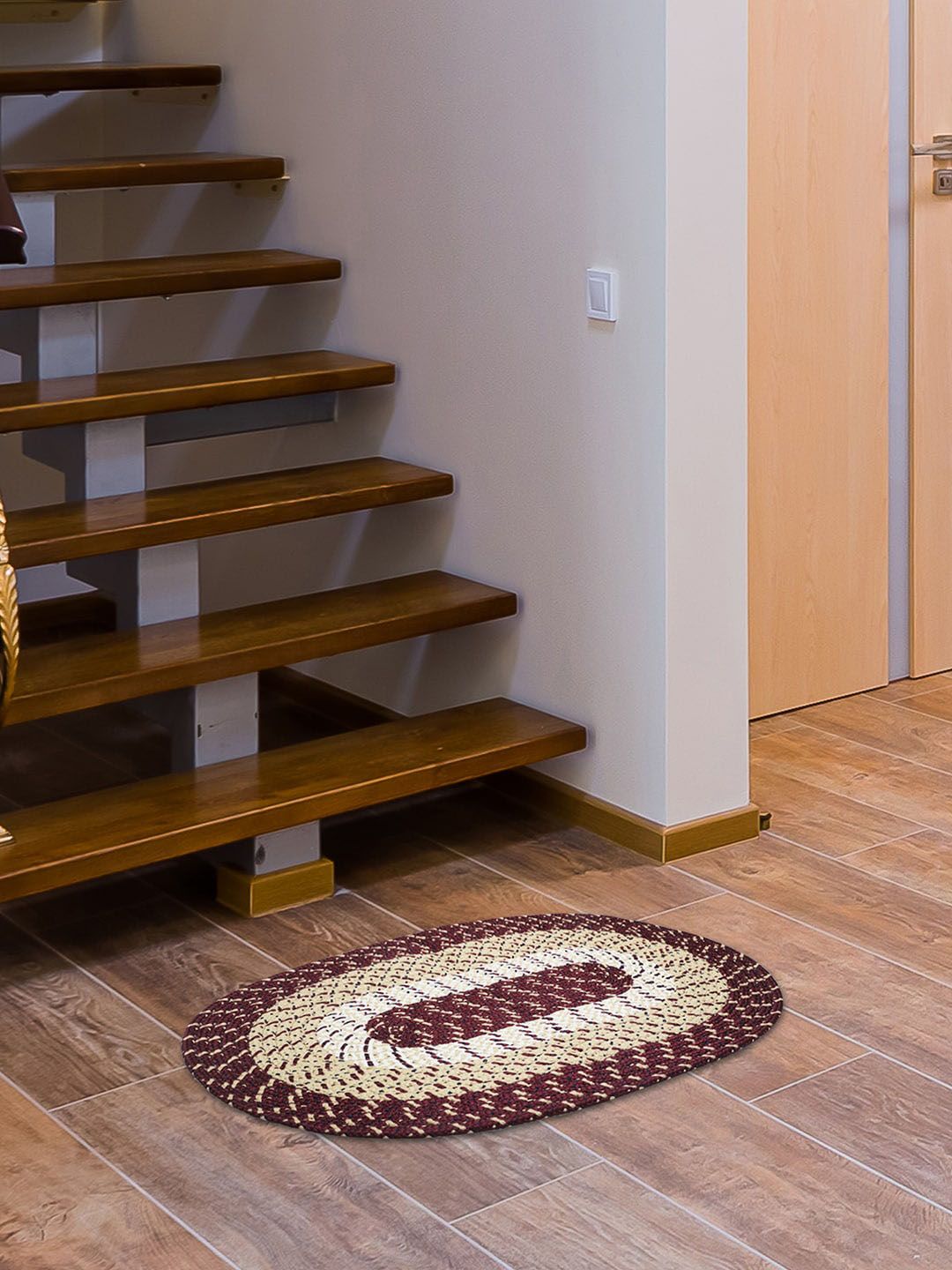 Pano Burgundy Country Braid Stripe Door Mat Price in India