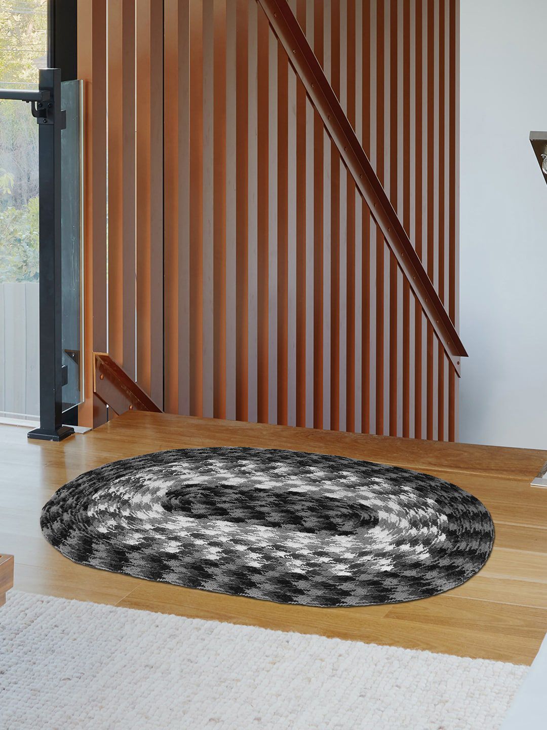 Pano Black & White Denali Braid Reversible Rug Price in India