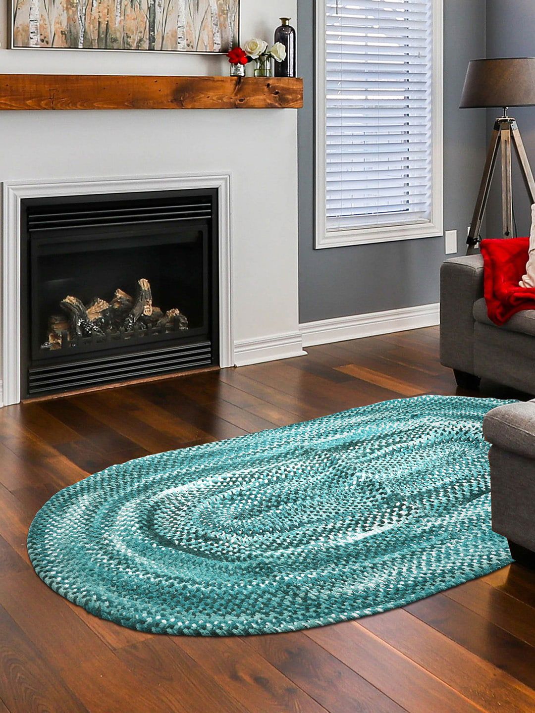 Pano Blue Braided Floor Mats Price in India