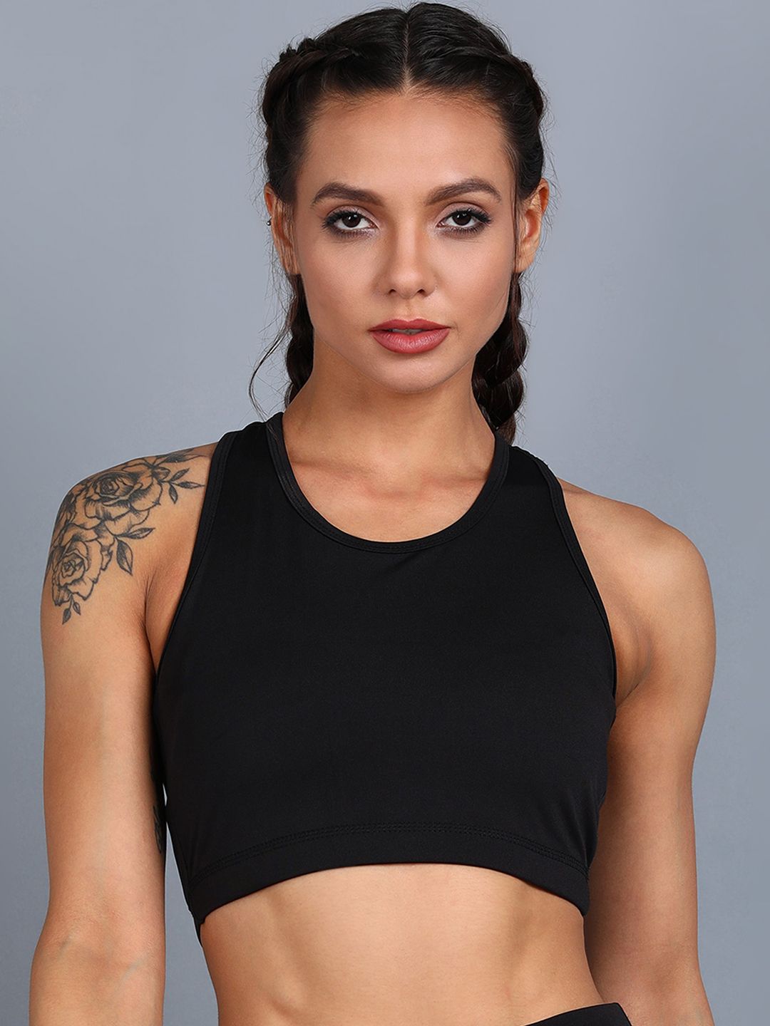 Rock Paper Scissors Women Black Crossback Sports Bra Price in India