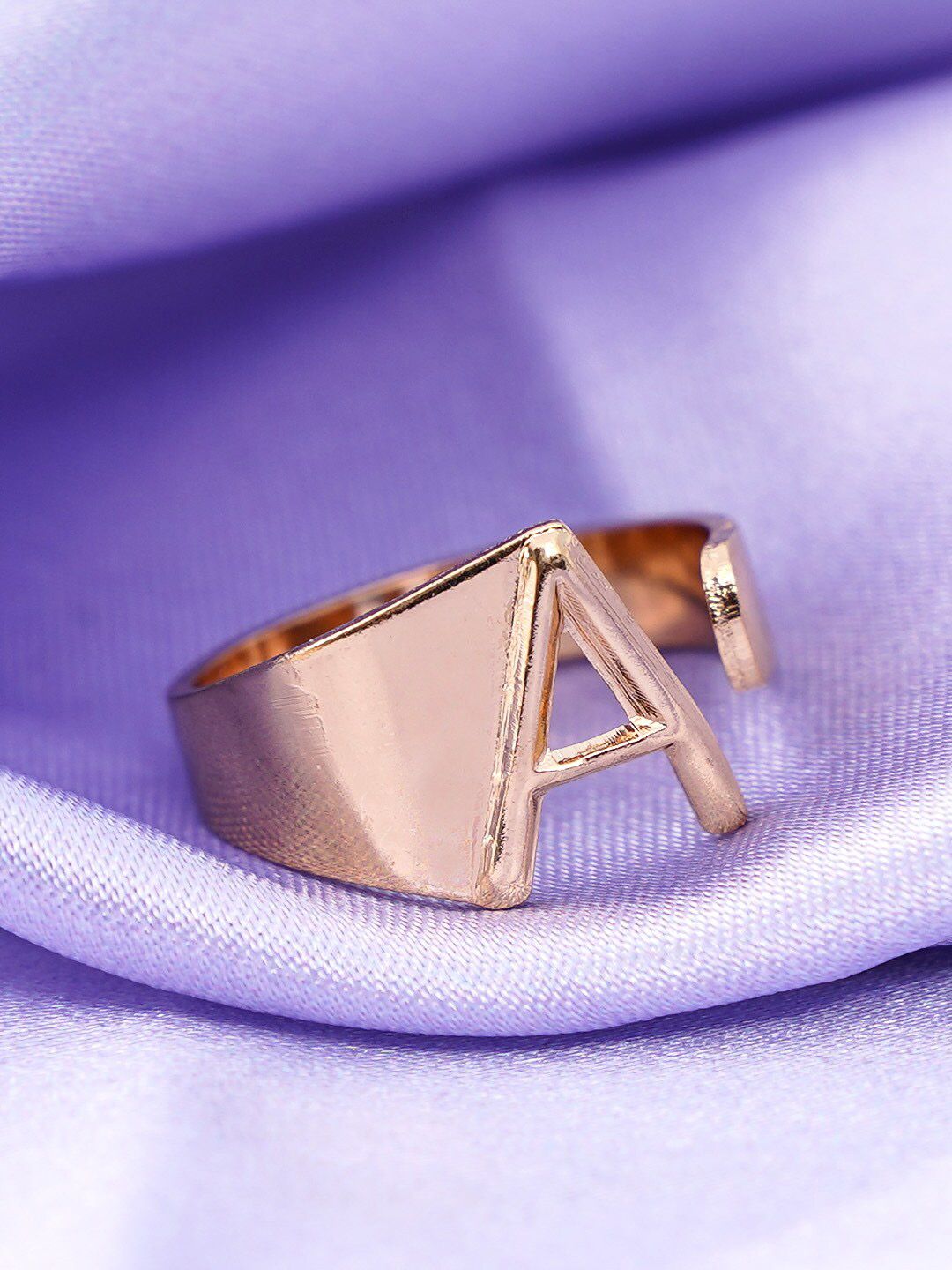 Emmie Gold-Plated Alphabet A  Finger Ring Price in India