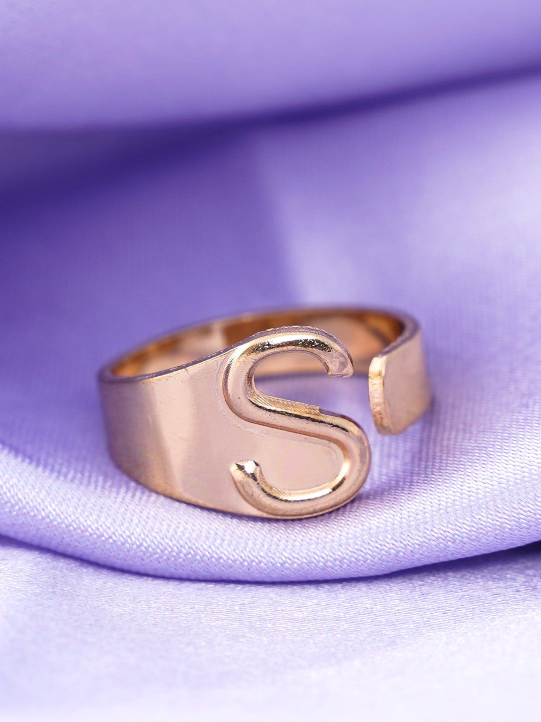 Emmie Women Gold-Plated S Band Ring Price in India
