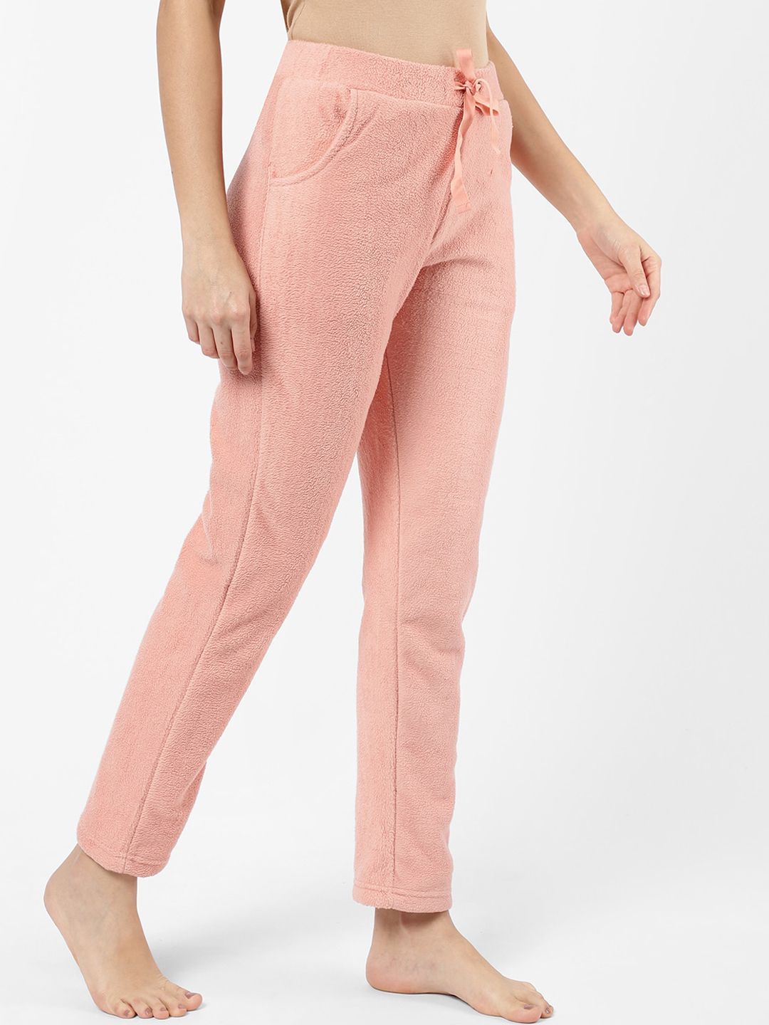 Sweet Dreams Women Peach Solid Cotton Lounge Pants Price in India