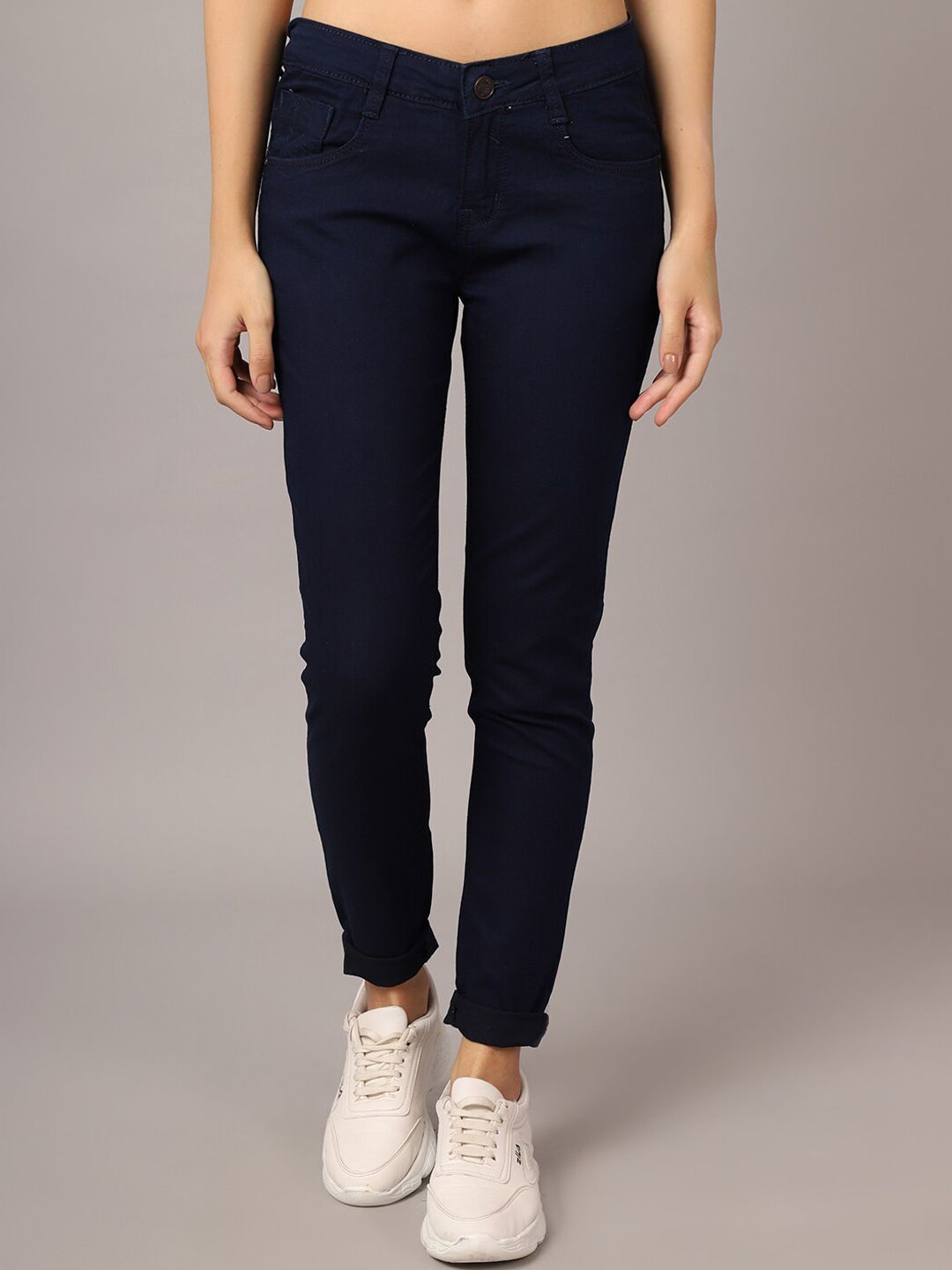 Cantabil Women Navy Blue Skinny Fit Jeans Price in India