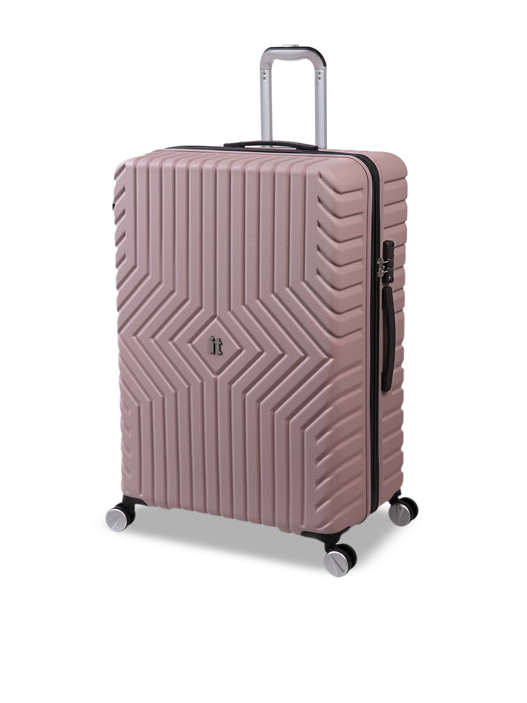IT luggage Pink Textured Hard-Sided Large Trolley Bag Price in India