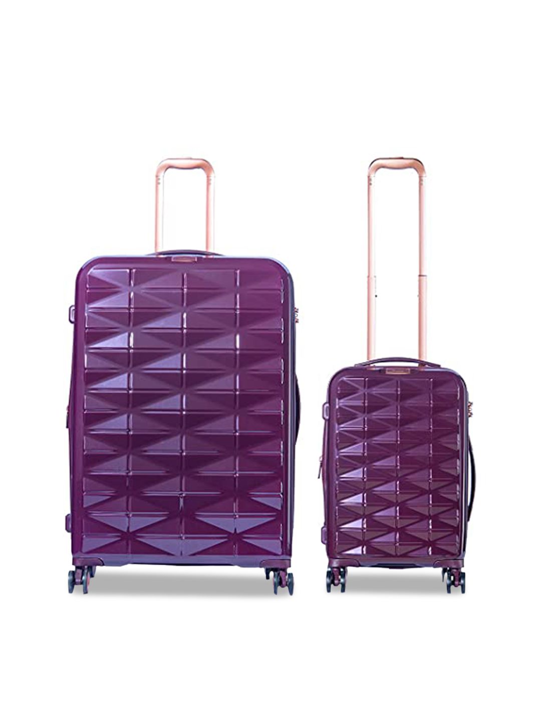 IT luggage Set Of 2 Purple Textured Hard-Sided Trolley Bag Price in India