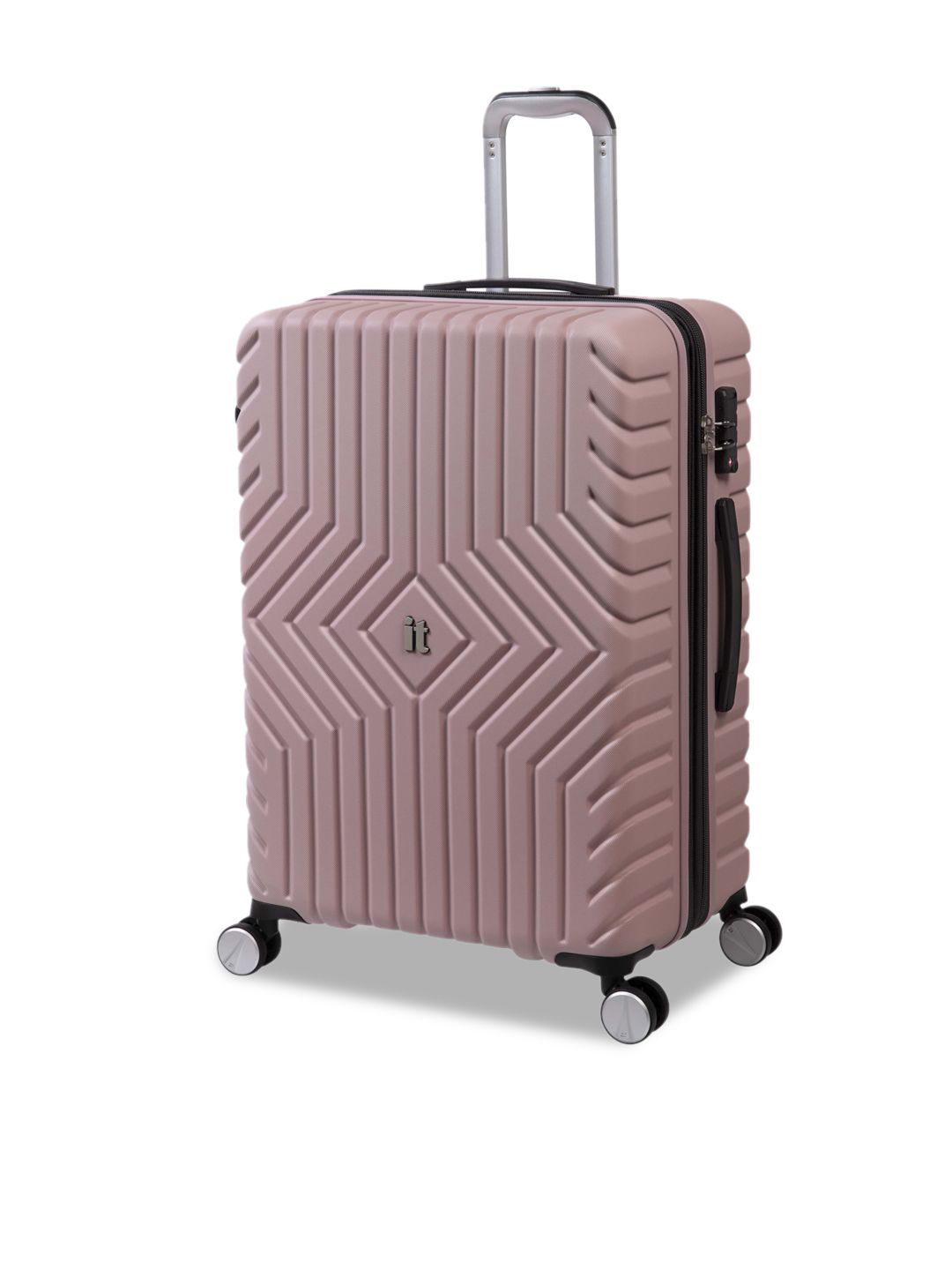 IT luggage Pink Textured Hard-Sided Trolley Bag Price in India