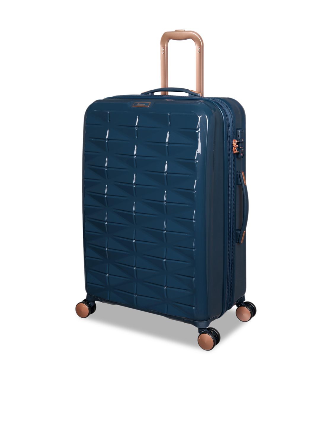 IT luggage Blue Textured Hard-Sided Trolley Bag Price in India