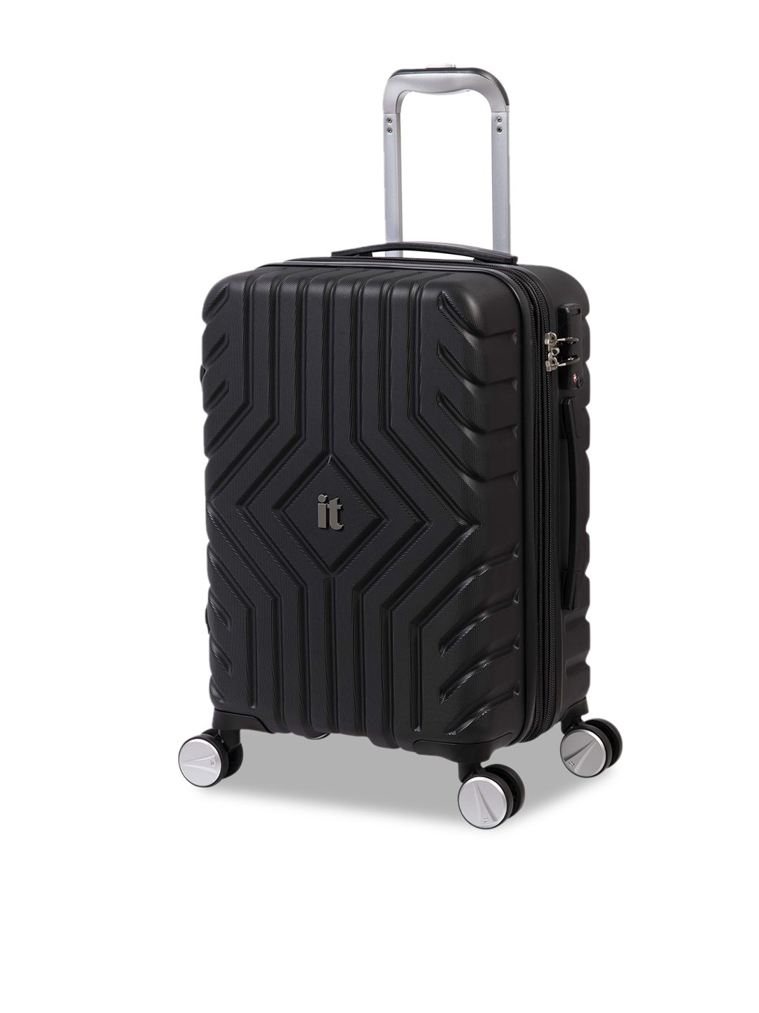 IT luggage Black  Solid Hard-Sided Small Trolley Bag Price in India