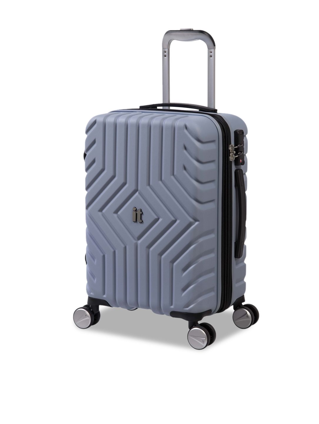 IT luggage Blue Solid Hard-Sided Trolley Bag Price in India