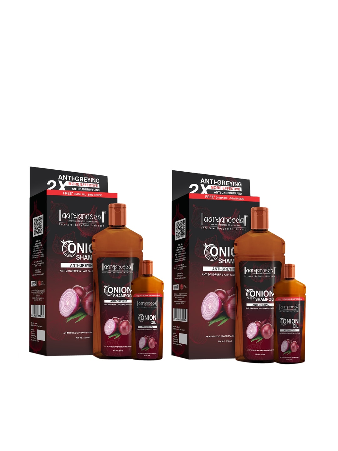 Aryanveda Adults Red Onion Oil & Black Seed Oil Shampoo with Free Oil 350ml Price in India