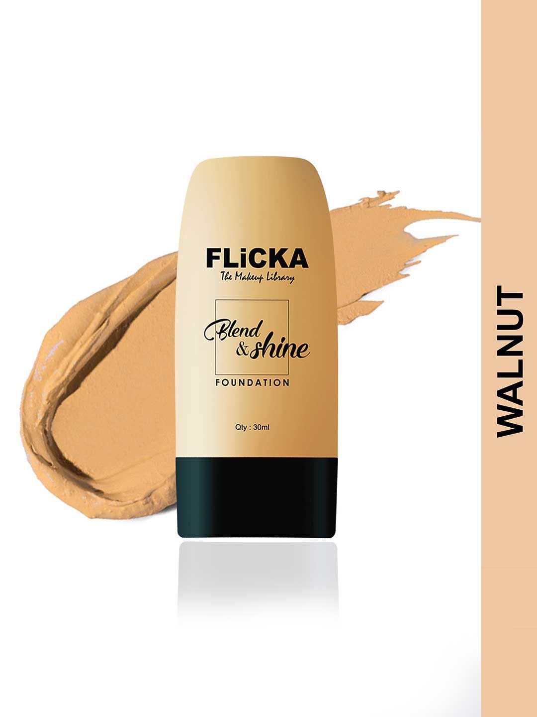 FLiCKA Women Blend & Shine Liquid Foundation With Spf - 04 Walnut - 30 ml