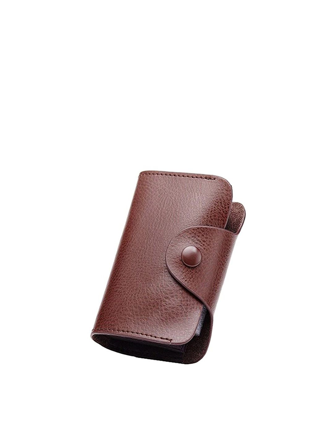 StealODeal Unisex Coffee Brown Leather Card Holder Price in India