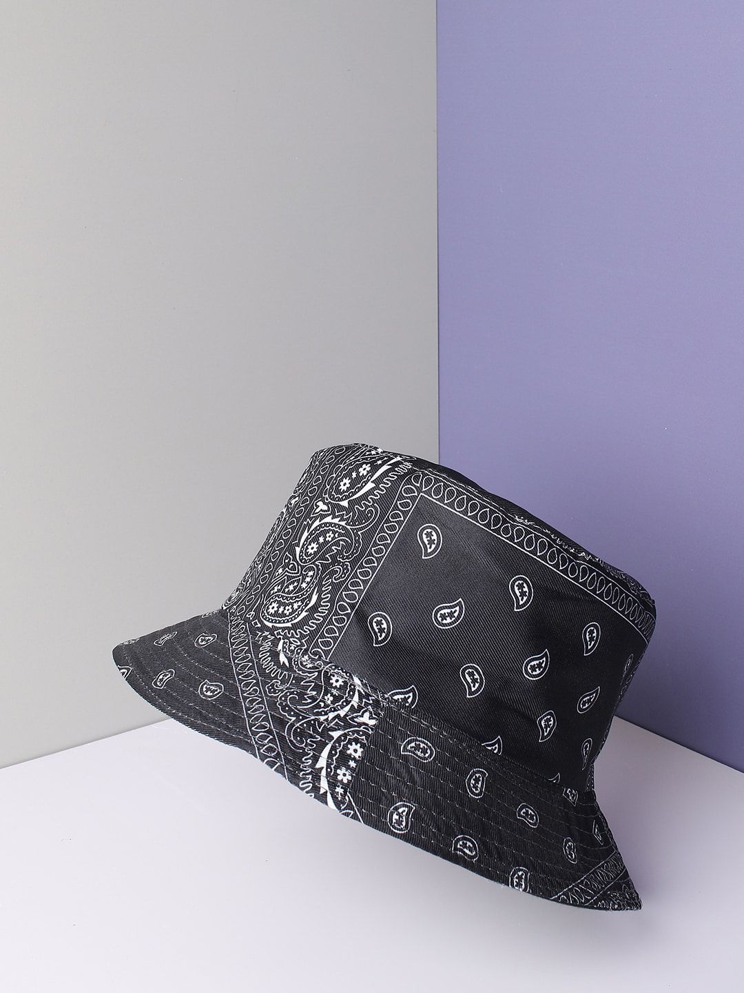 HAUTE SAUCE by Campus Sutra Women Black & White Printed Vintage Bucket Hat Price in India
