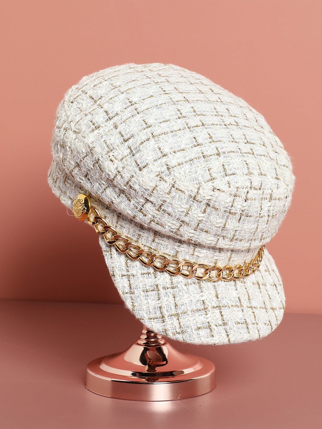 HAUTE SAUCE by  Campus Sutra Women White Textured Breton Cap Price in India