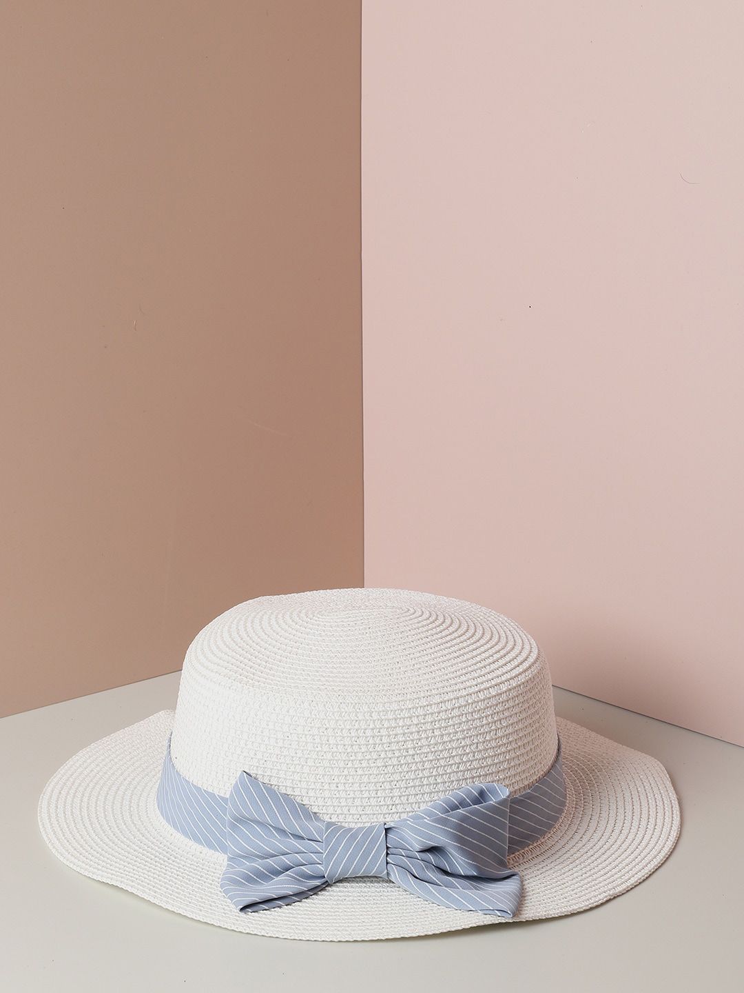 HAUTE SAUCE by Campus Sutra Women Off-White & Blue Textured Sun Hat Price in India