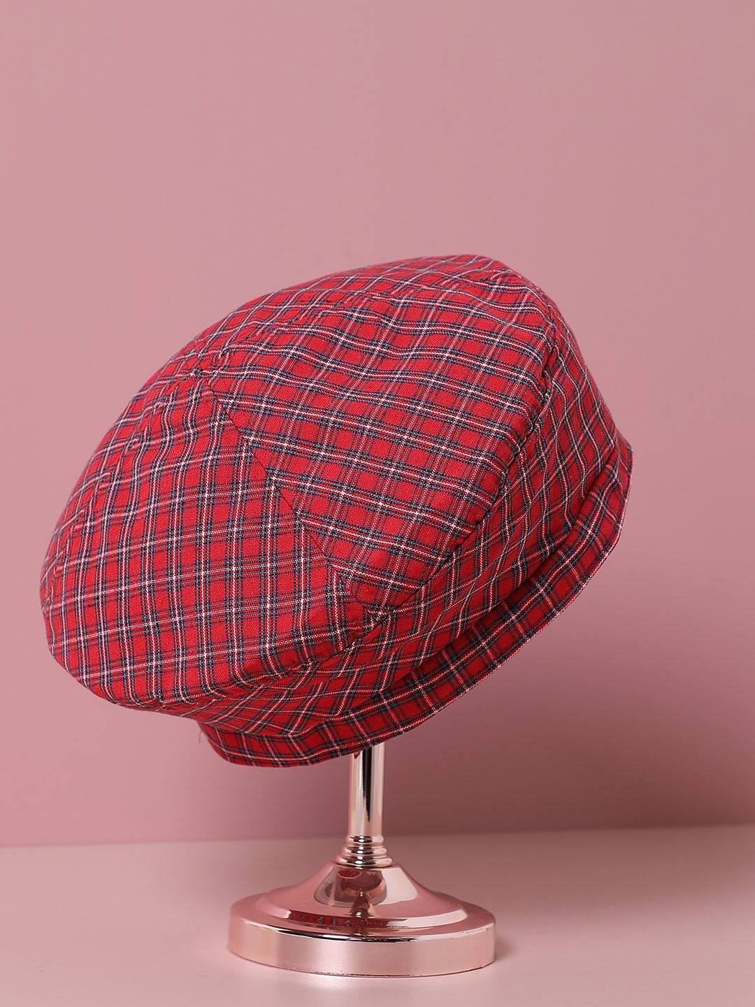 HAUTE SAUCE by  Campus Sutra Women Red Checked Beret Hat Price in India