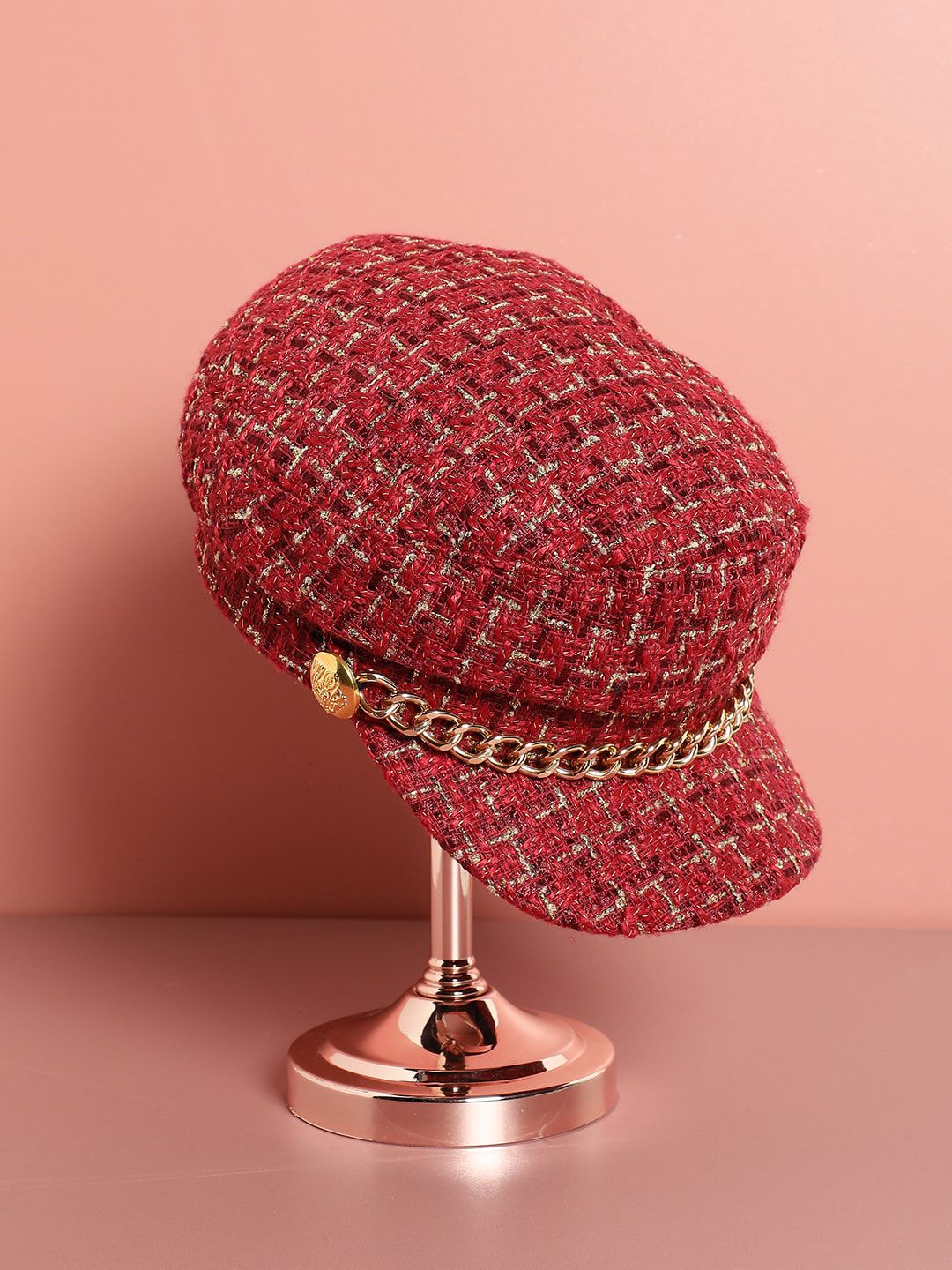 HAUTE SAUCE by Campus Sutra Women Red Textured Berton Hat Price in India