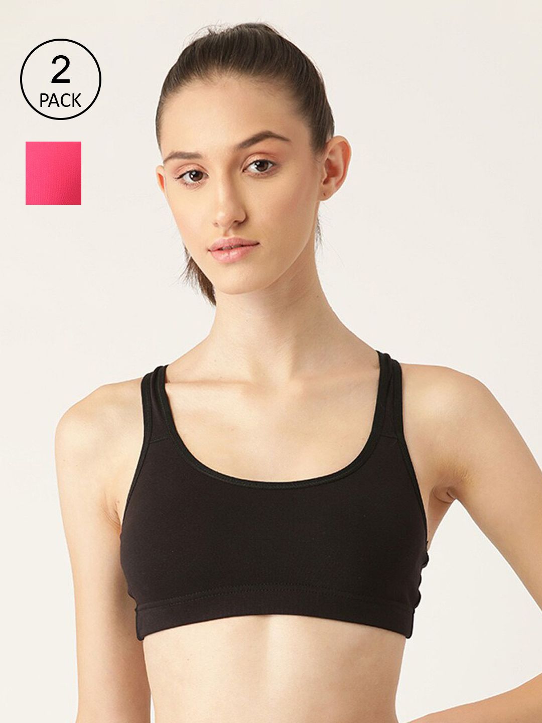 Lady Lyka Black & Pink Bra Price in India