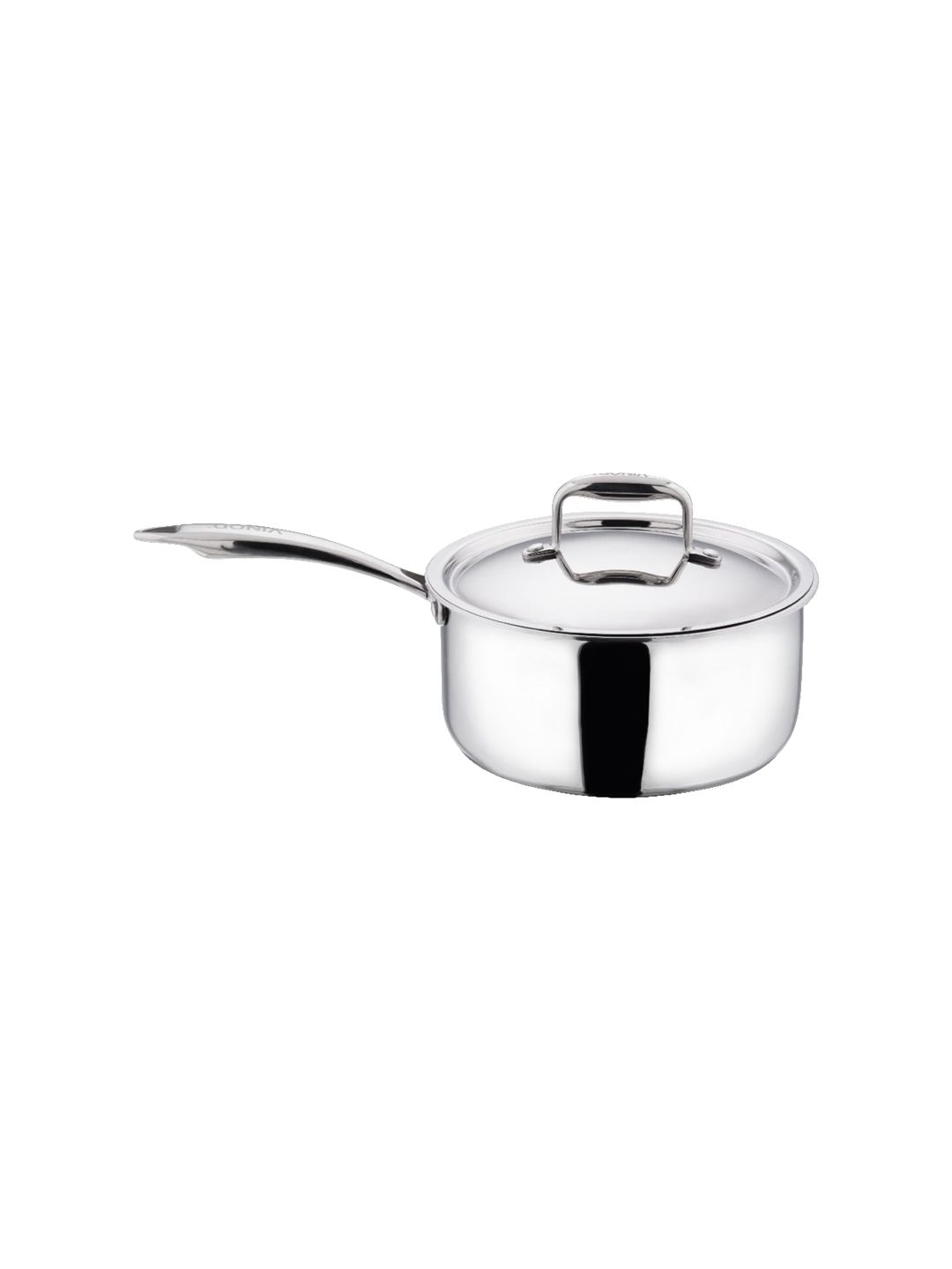 Vinod Silver-Toned Solid Stainless Steel Sauce Pan With Lid 2.25 Ltr Price in India