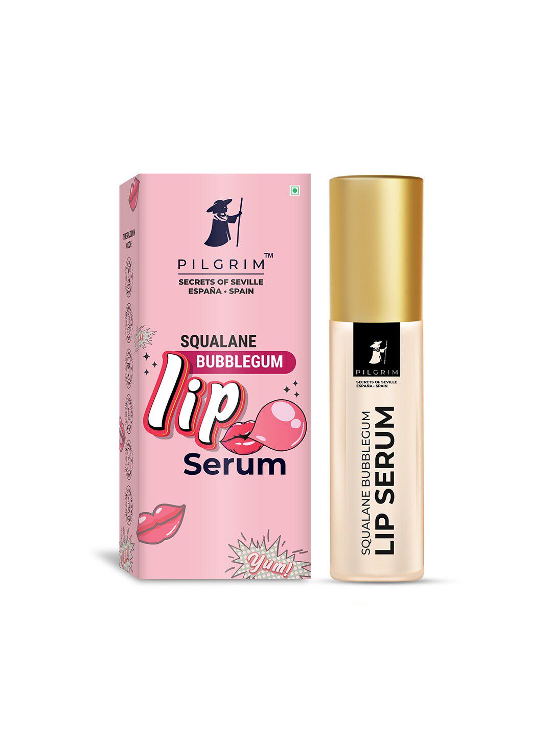 Pilgrim Squalane Bubblegum Lip Serum with roll-on for Visibly Plump, Soft & Supple Lips - 6ml Price in India