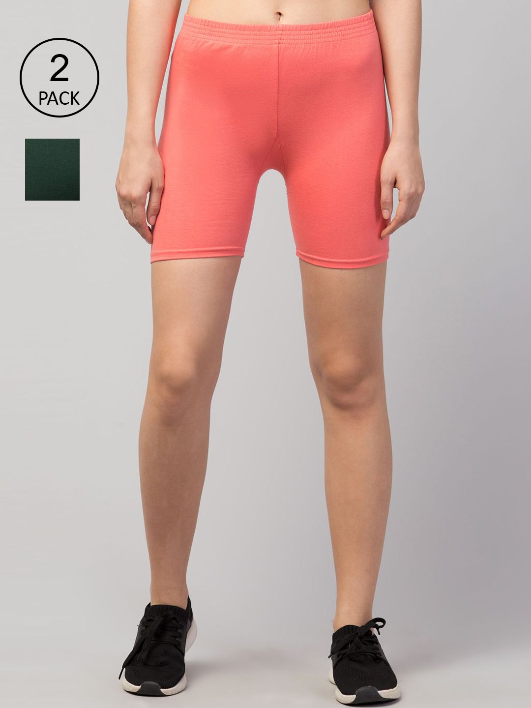 Apraa & Parma Women Pink Ombre Slim Fit Cycling Sports Shorts Price in India