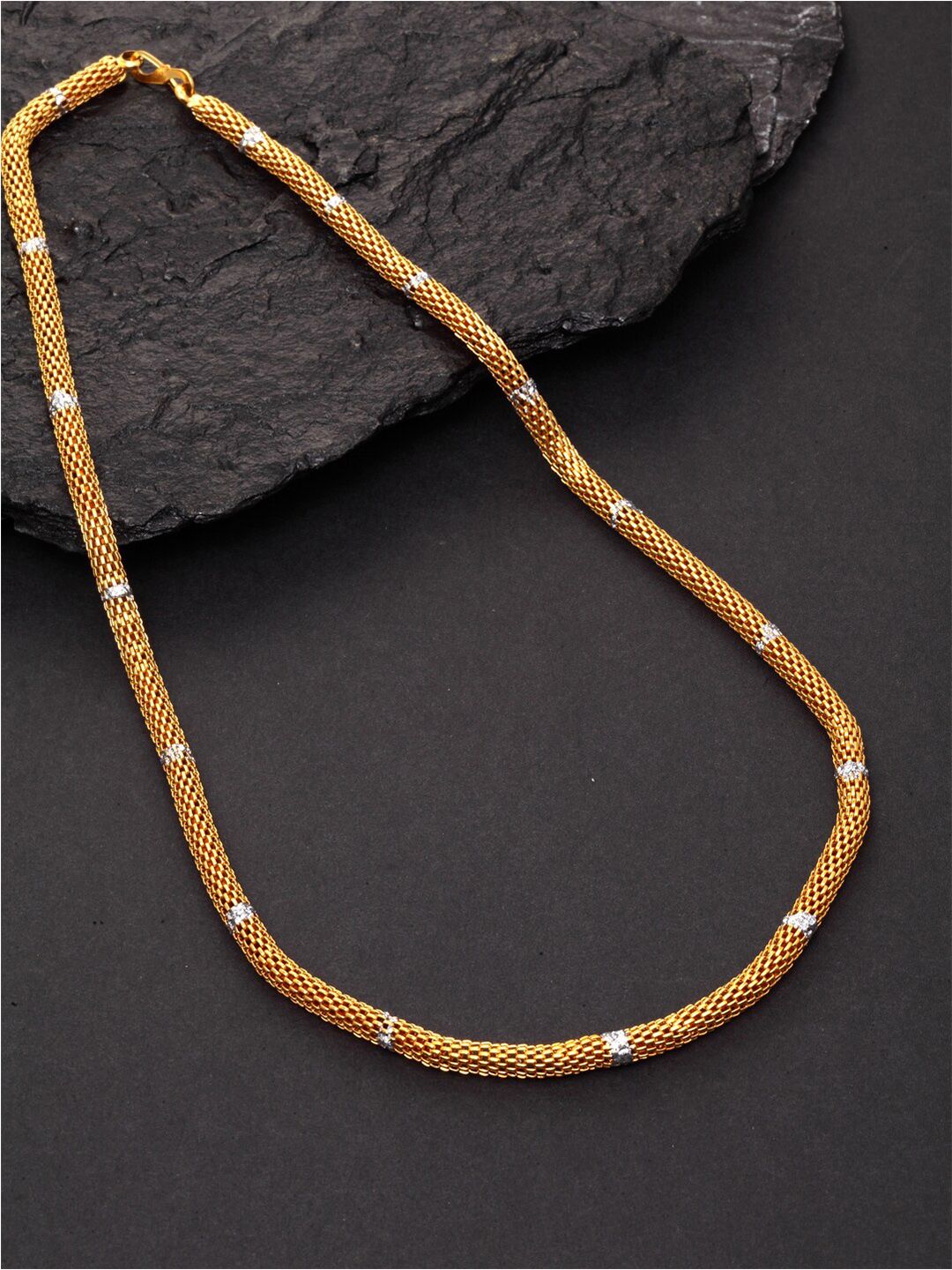 PANASH Women Gold-Toned & Silver-Toned Brass Gold-Plated Chain Price in India