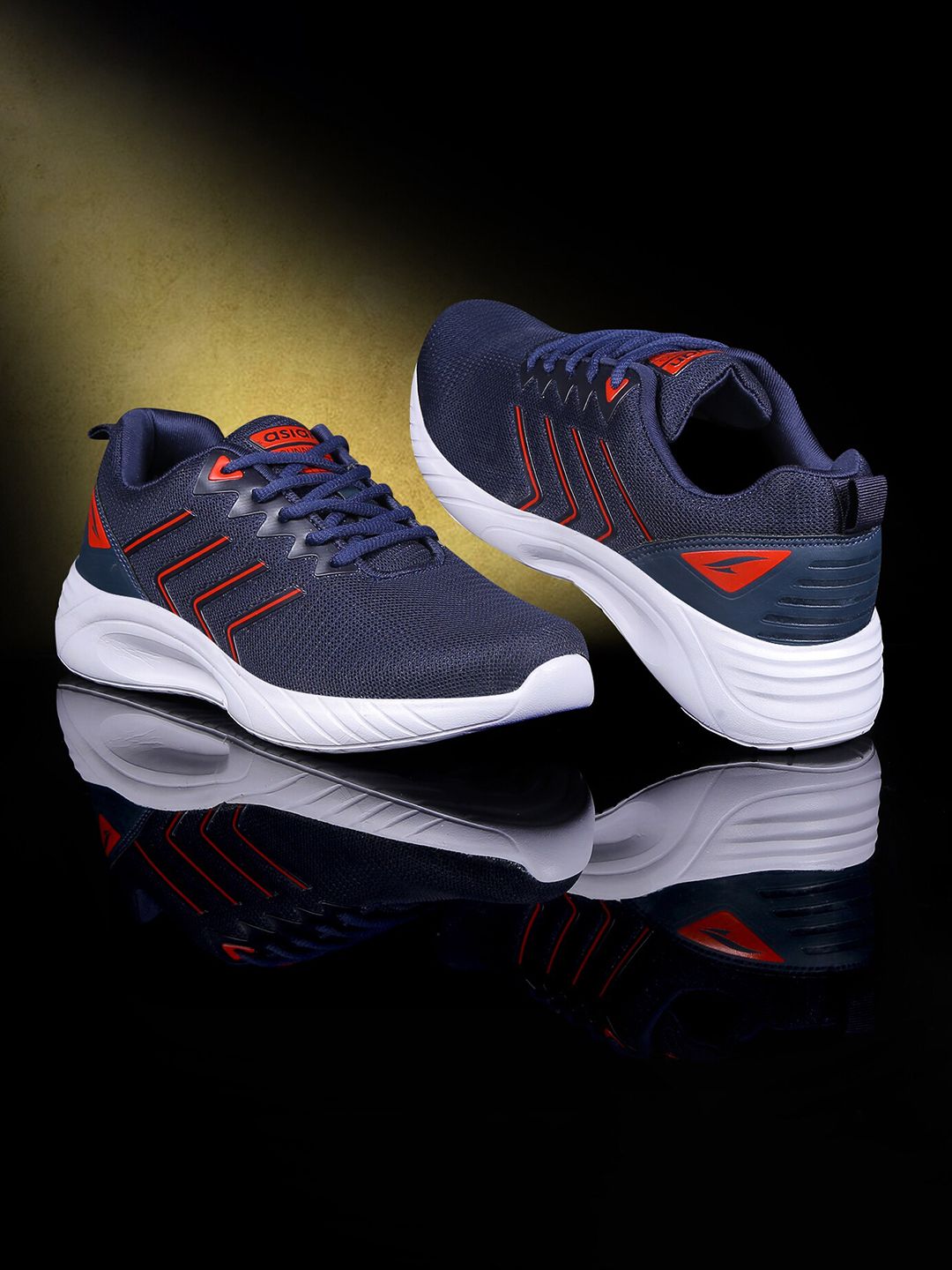 ASIAN Men Navy Blue Mesh Running Non-Marking Shoes