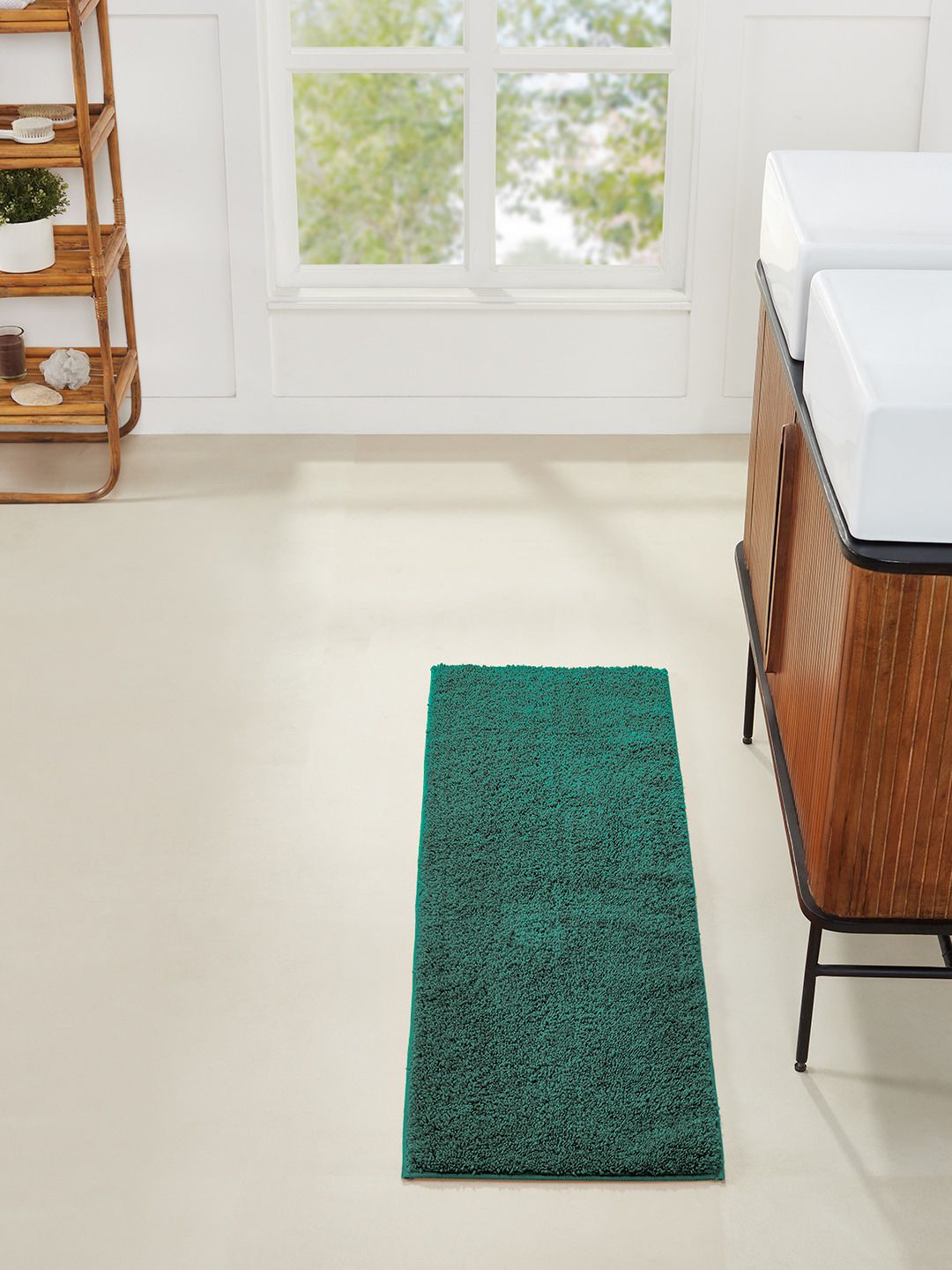 Pano Green Solid 1450 GSM Anti-Skid Bath Rugs Price in India