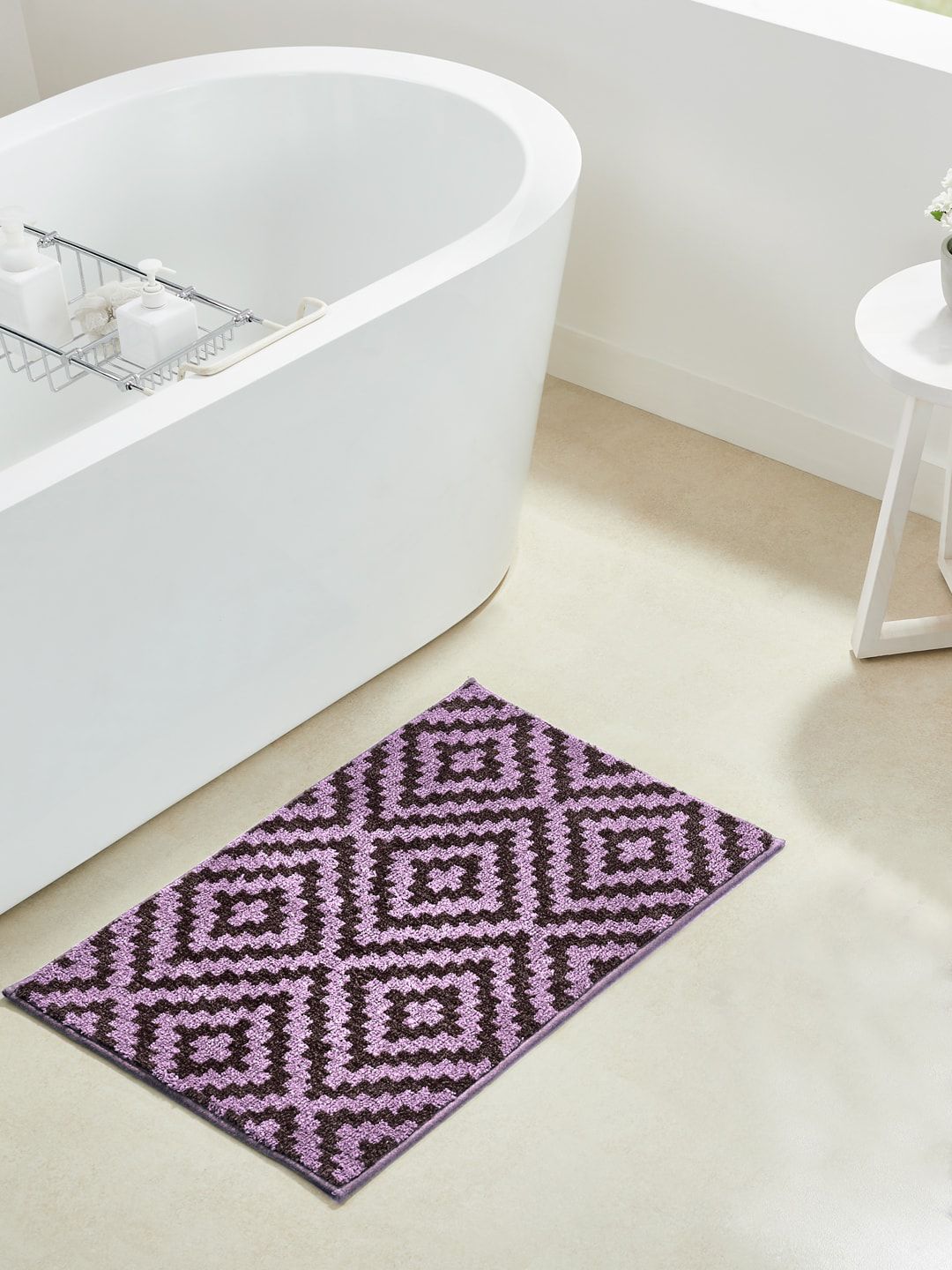 Pano Purple Diamond Knitted 1902 GSM Bath Rugs Price in India