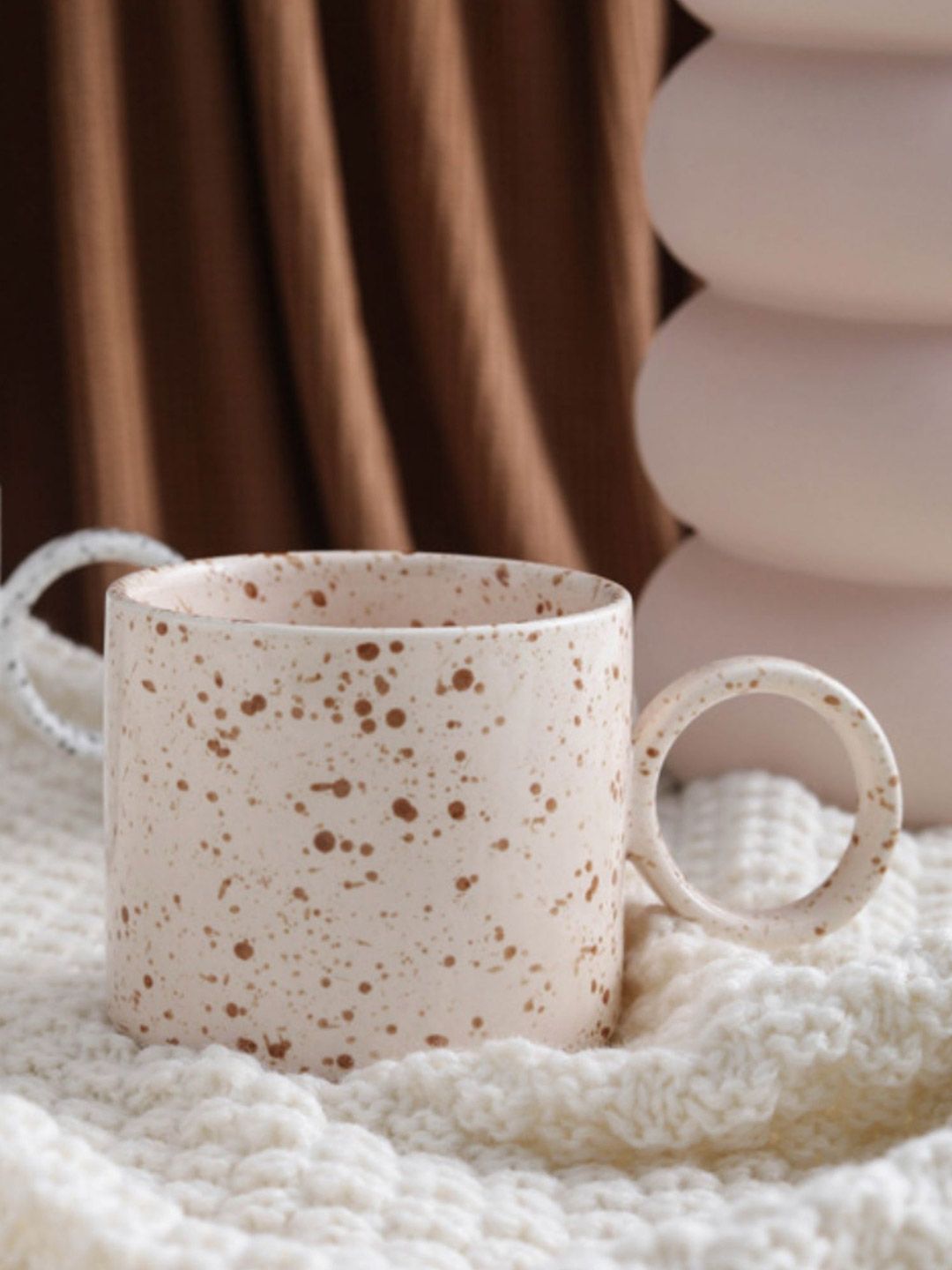 Nestasia Peach Ceramic Speckled Ring Mug Price in India